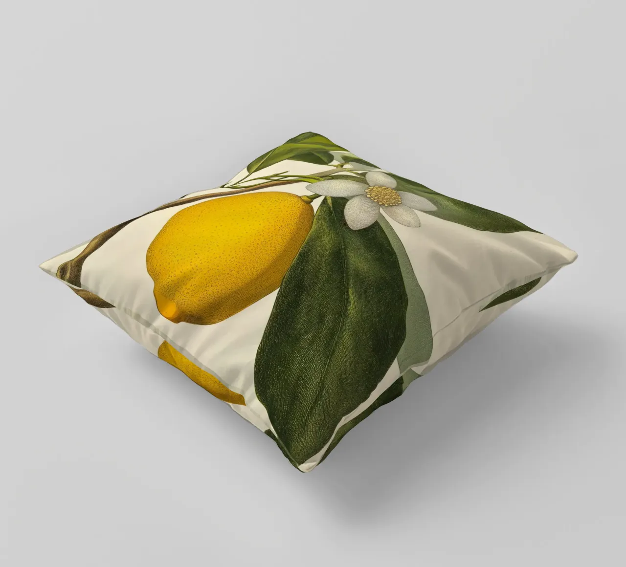 Limone e fiori Retro Vintage Botanico Boho Frutta Tropicale cuscino da Gentle Echoes Art