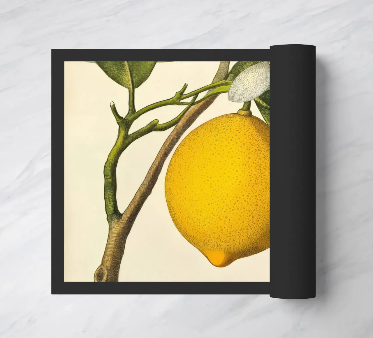 Limone e fiori Retro Vintage Botanico Boho Frutta Tropicale zerbino da Gentle Echoes Art