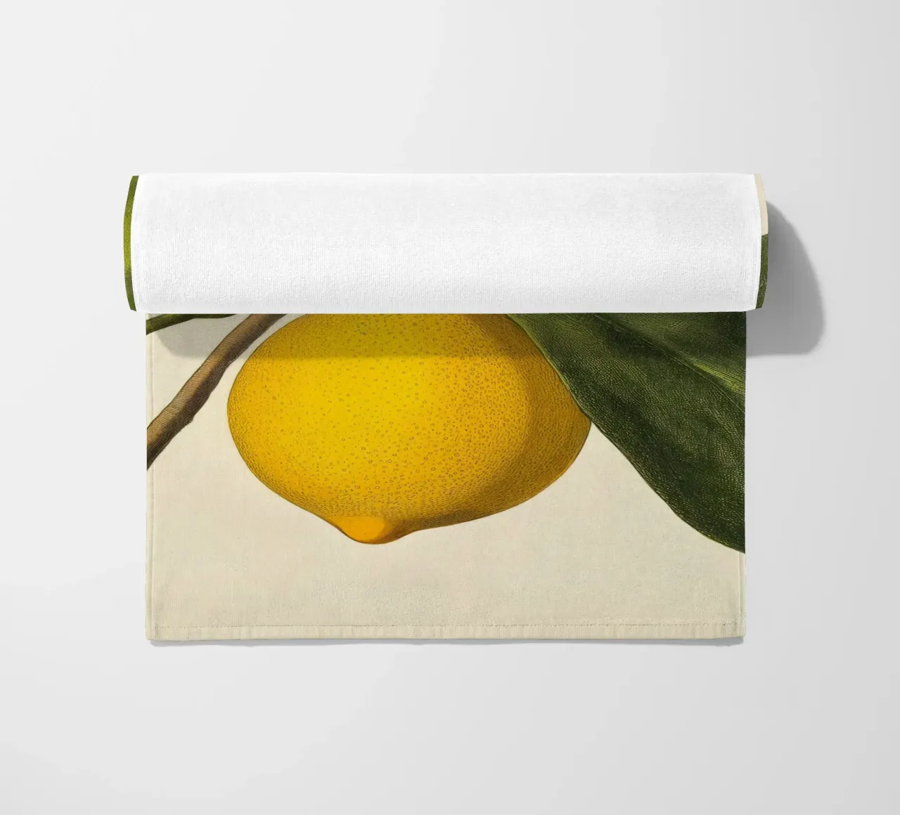 Limone e fiori Retro Vintage Botanico Boho Frutta Tropicale telo mare da Gentle Echoes Art