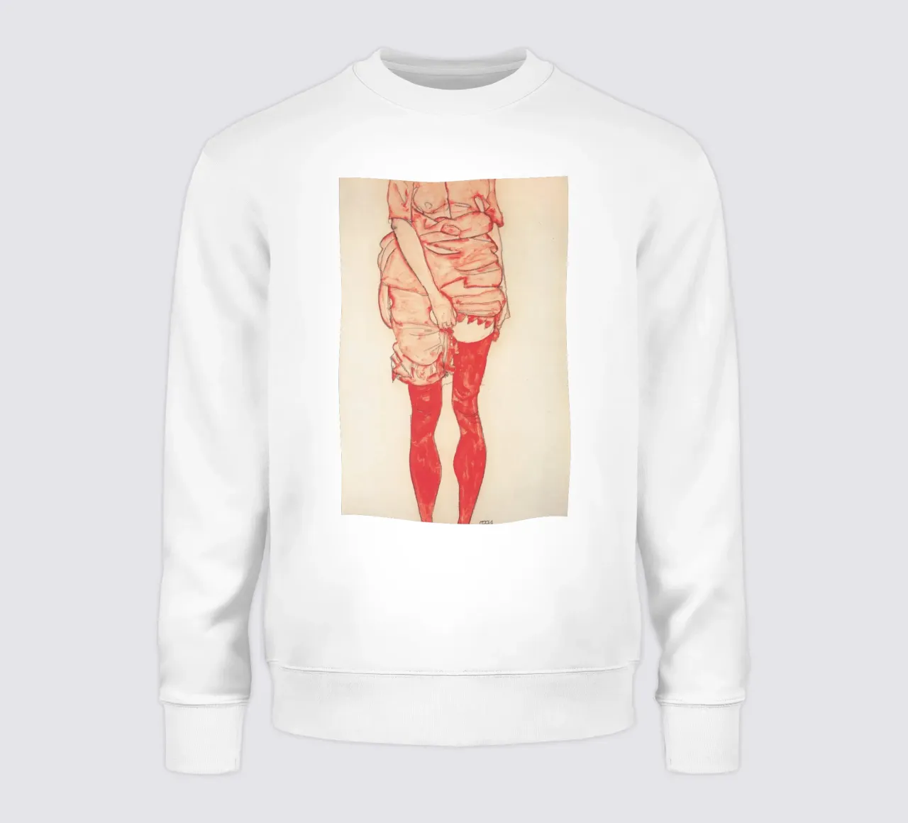 Egon Schiele - Donna in piedi in rosso felpa da William Store