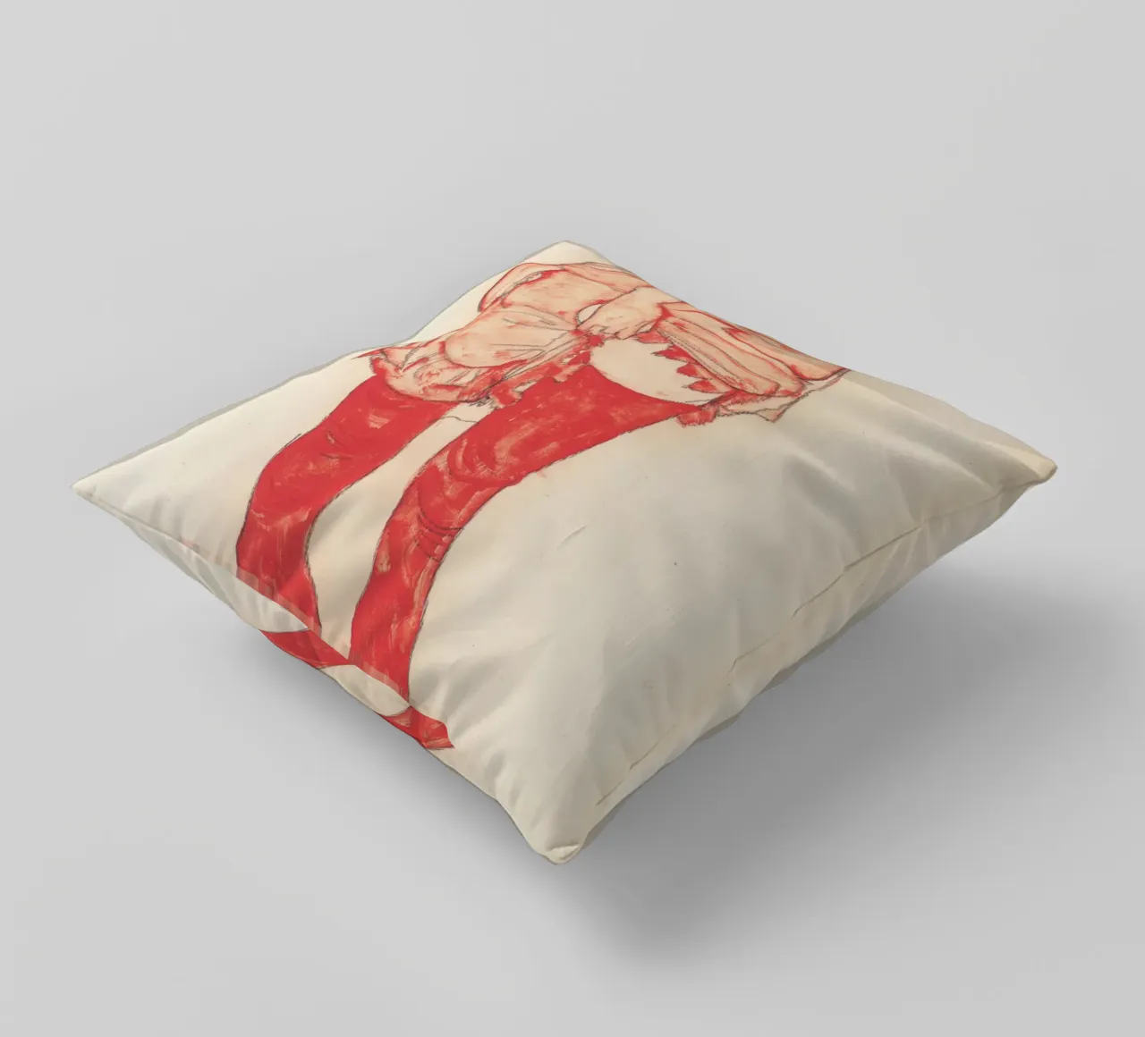 Egon Schiele - Donna in piedi in rosso cuscino da William Store