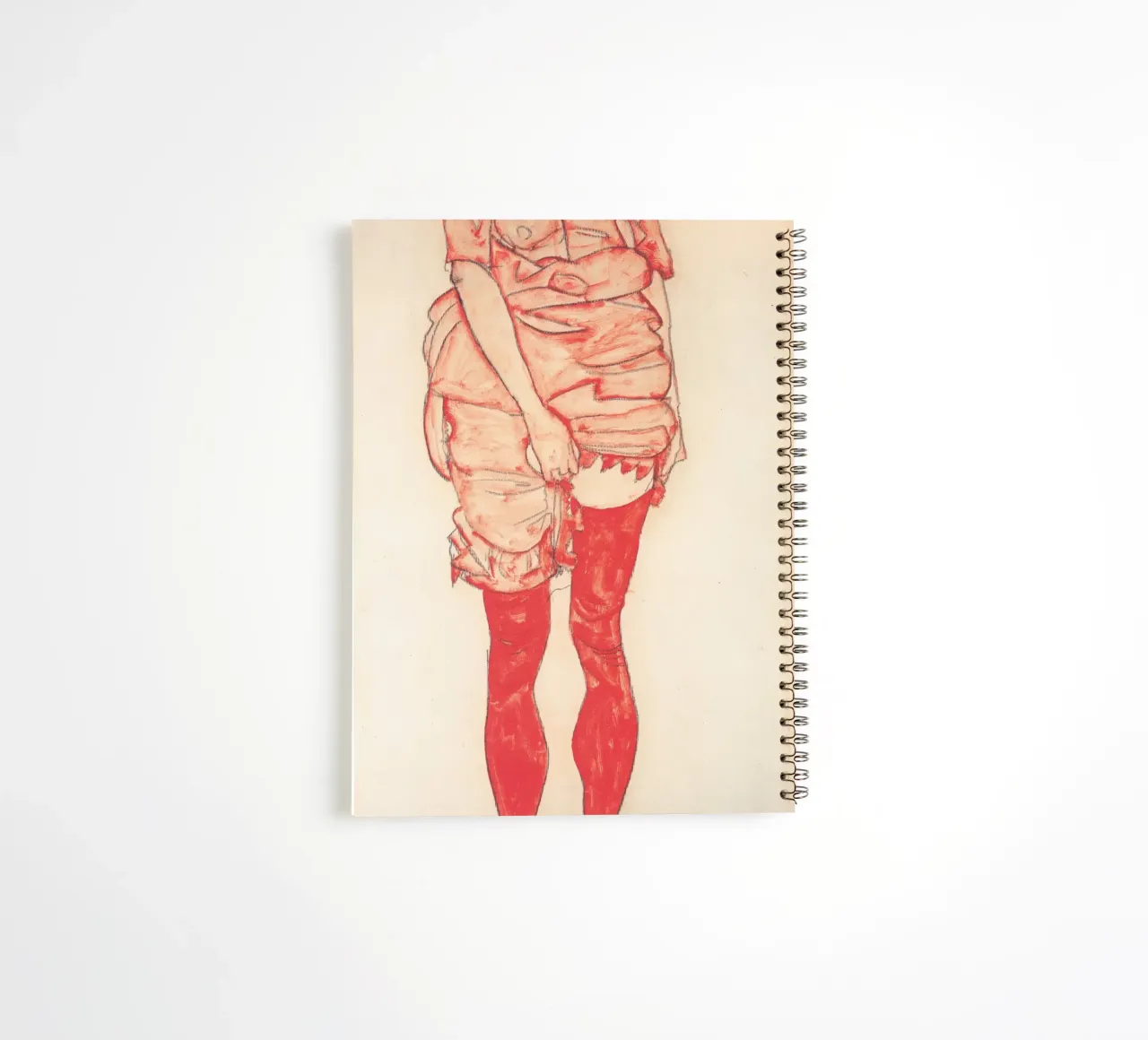 Egon Schiele - Standing Woman in Red spiral notebook by William Store