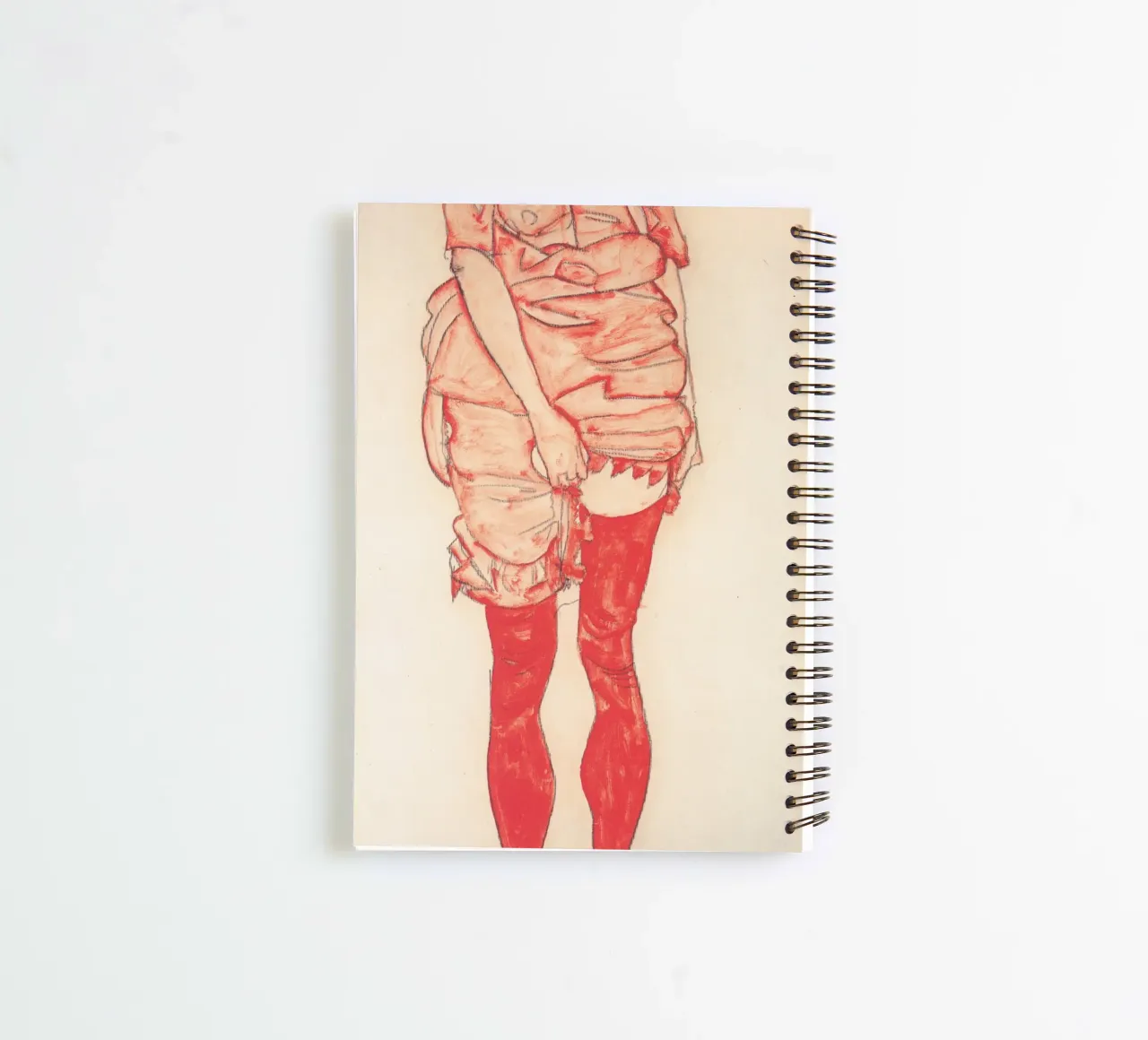 Egon Schiele - Standing Woman in Red spiral notebook by William Store