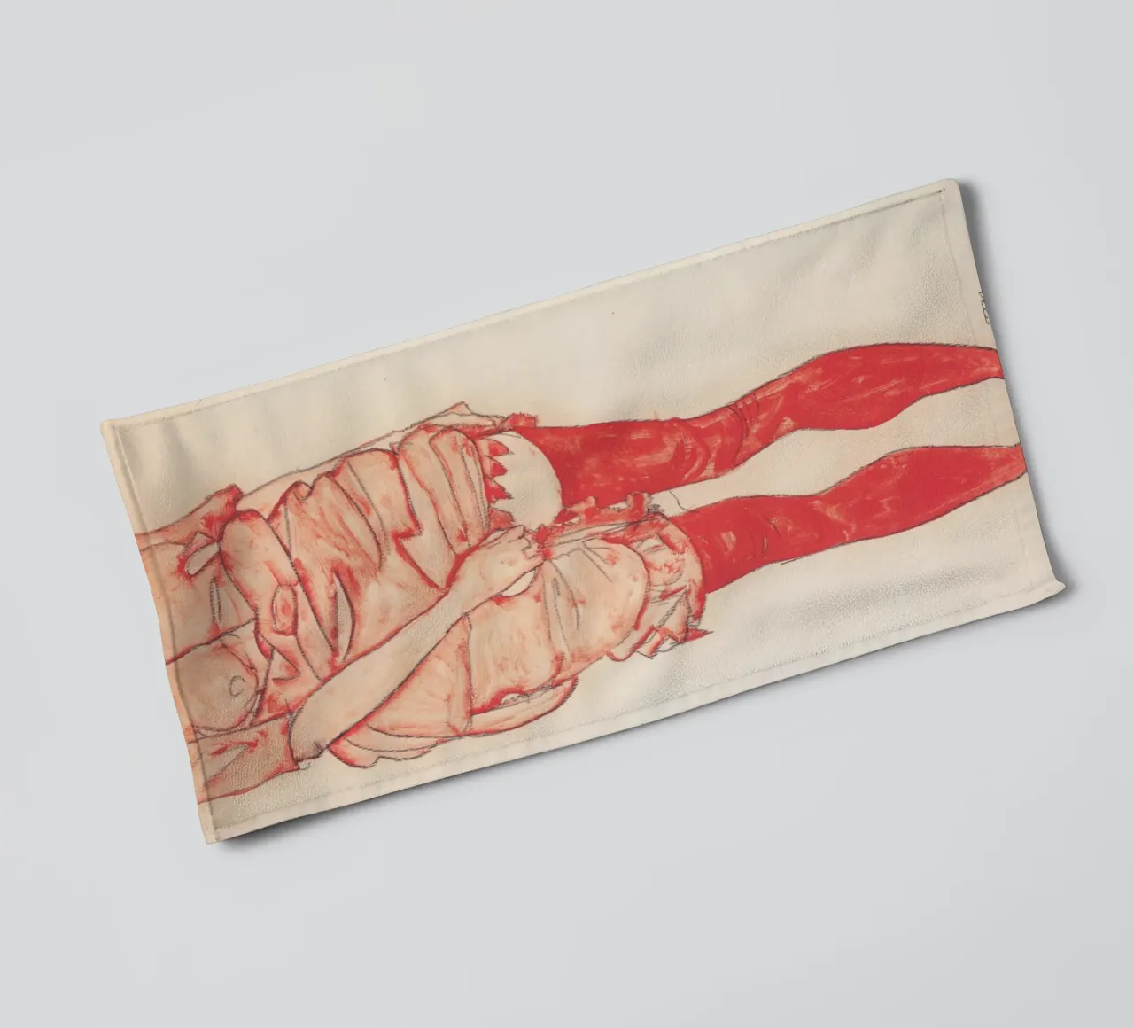 Egon Schiele - Donna in piedi in rosso asciugamano da bagno da William Store