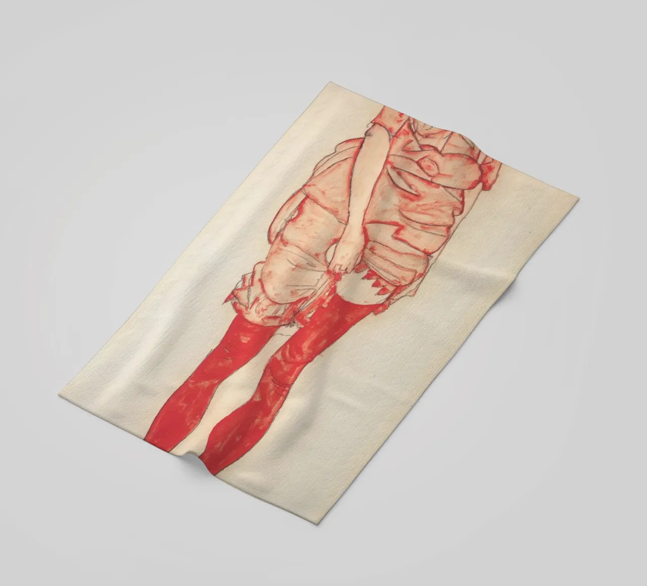 Egon Schiele - Donna in piedi in rosso telo mare da William Store
