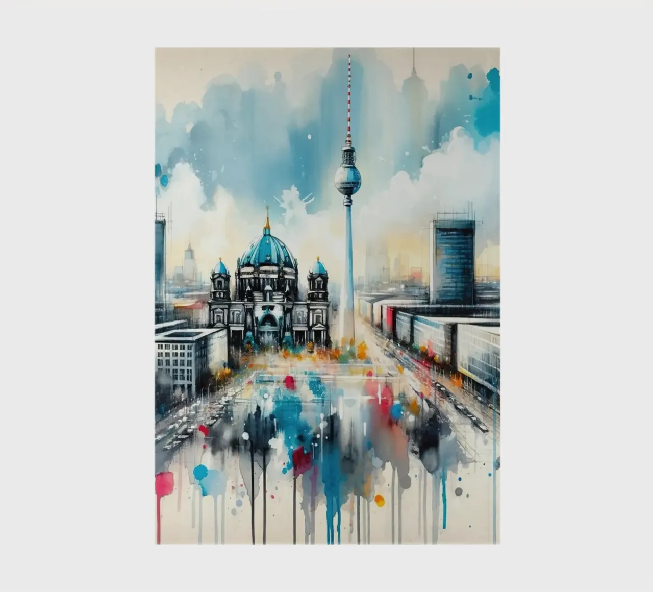 Watercolor Modern Architecture In Berlin notebook by Chromatic Fusion Studio