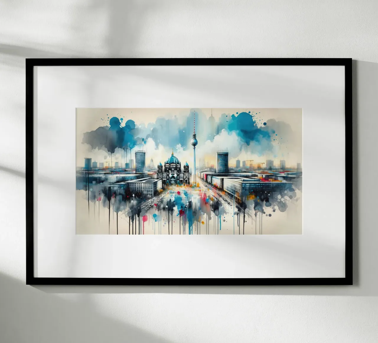 Watercolor Modern Architecture In Berlin poster by Chromatic Fusion Studio