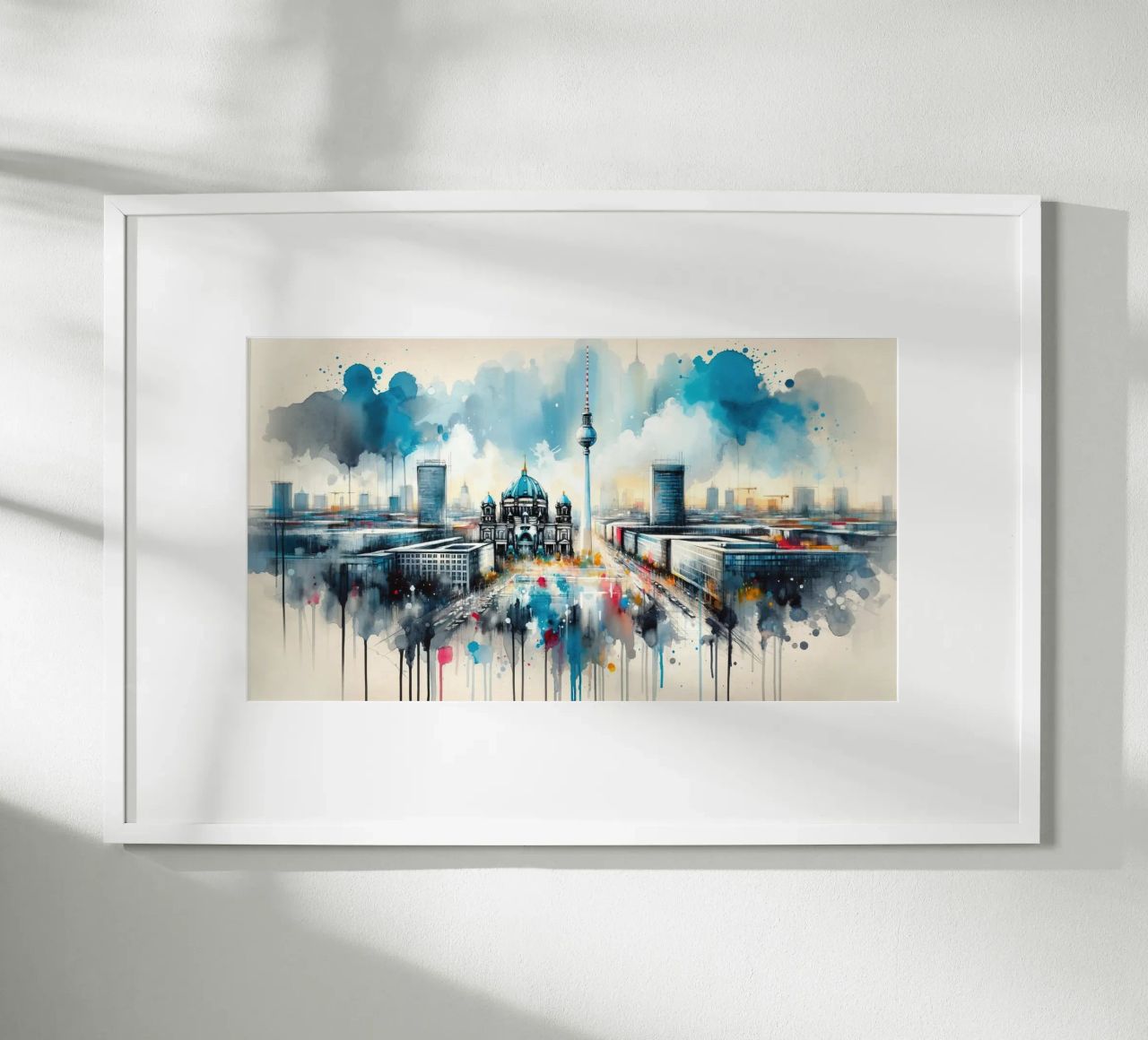 Watercolor Modern Architecture In Berlin poster by Chromatic Fusion Studio
