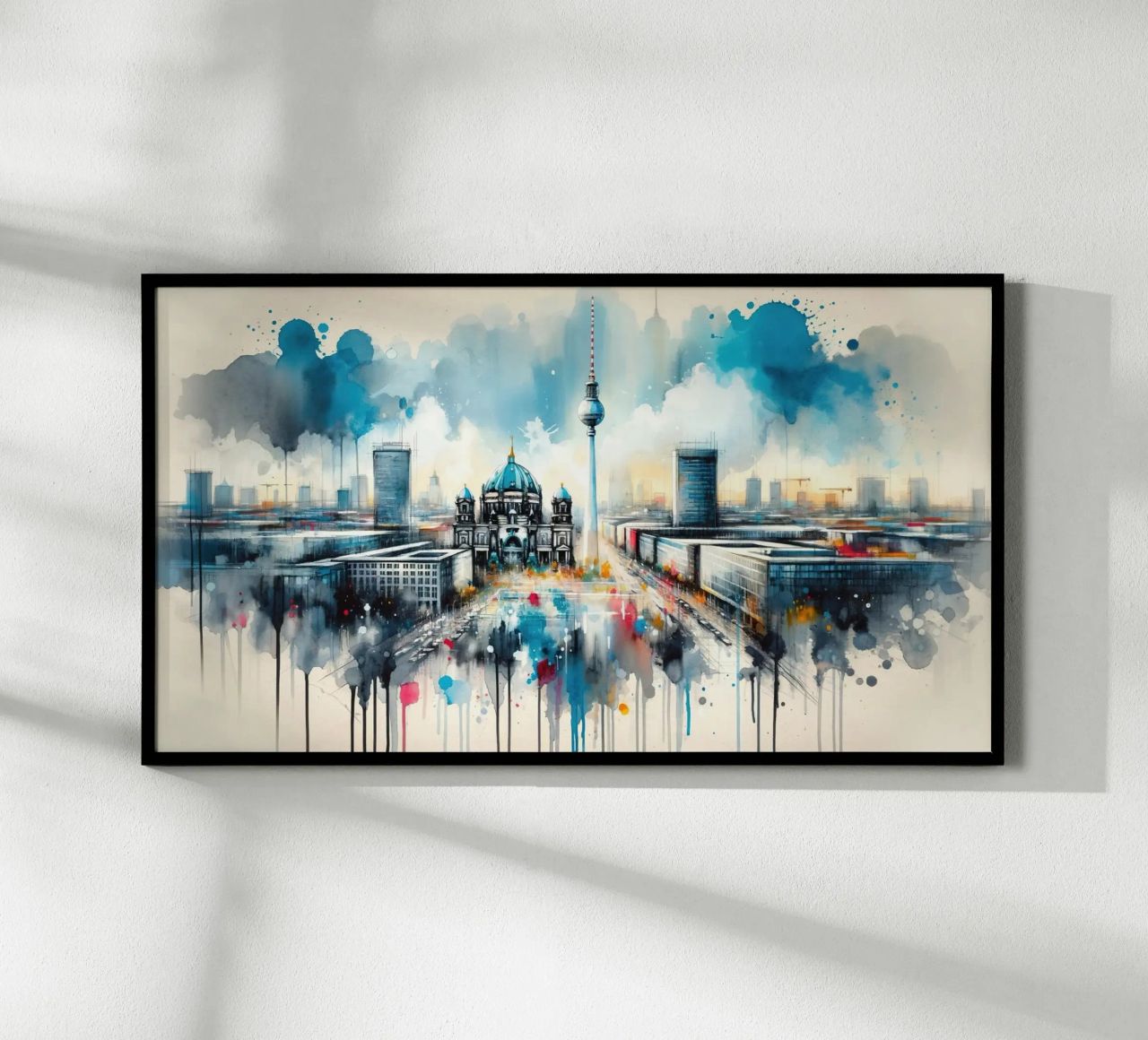 Watercolor Modern Architecture In Berlin poster by Chromatic Fusion Studio