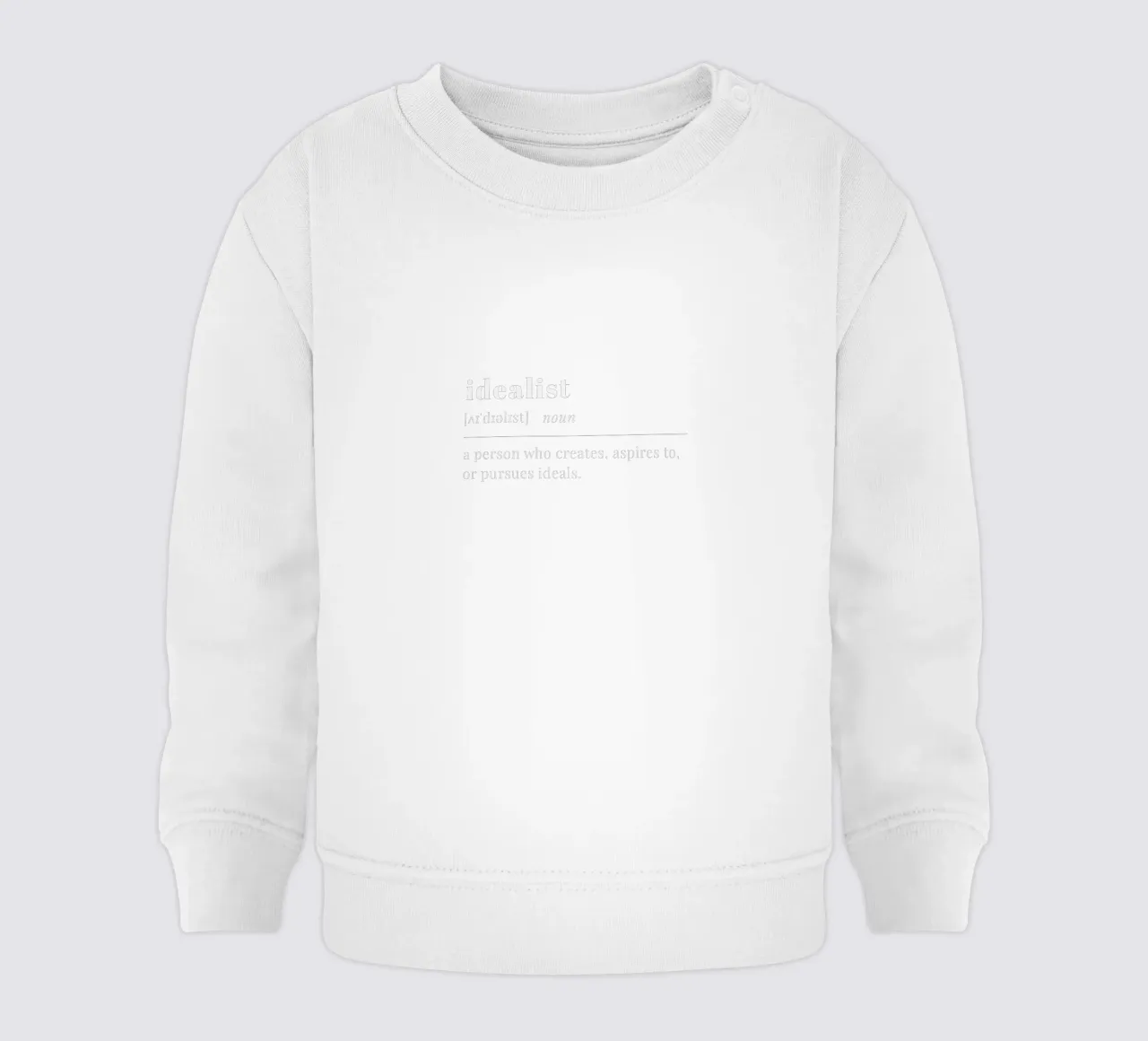 idealist (white text) felpa neonato da pilotpegasus