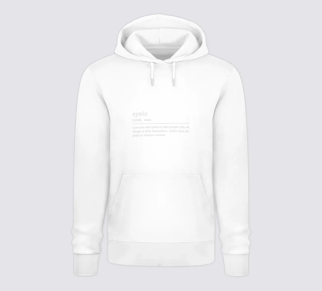 cynic (white text) felpa con cappuccio da pilotpegasus