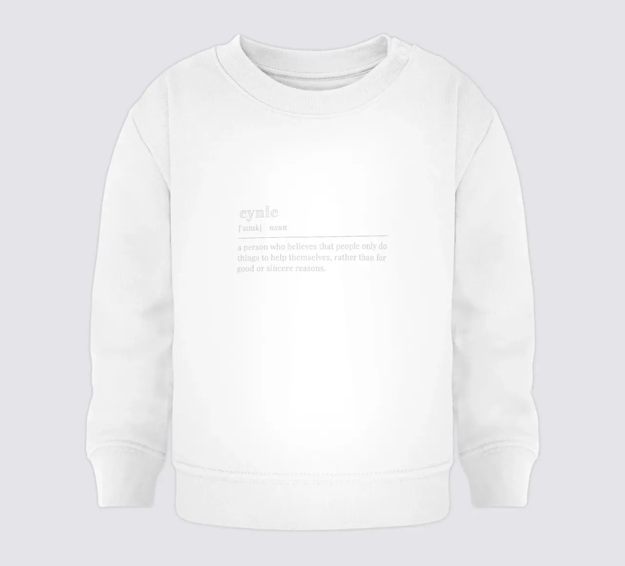 cynic (white text) felpa neonato da pilotpegasus