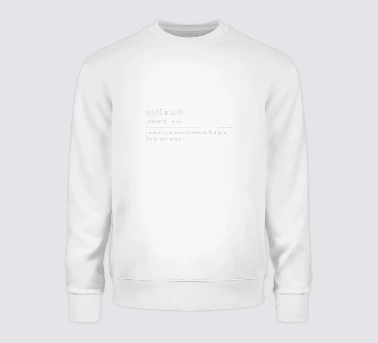 optimist (white text) sweatshirt van pilotpegasus