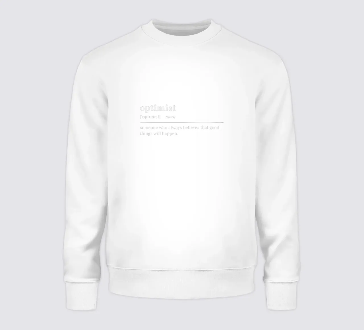 optimist (white text) Sweatshirt von pilotpegasus