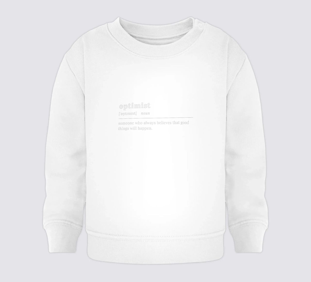 optimist (white text) felpa neonato da pilotpegasus
