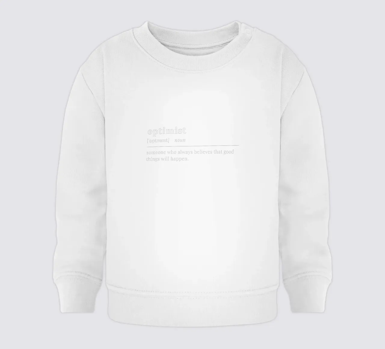 optimist (white text) felpa neonato da pilotpegasus