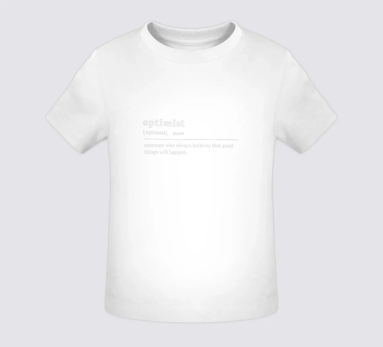 optimist (white text) maglietta neonato da pilotpegasus