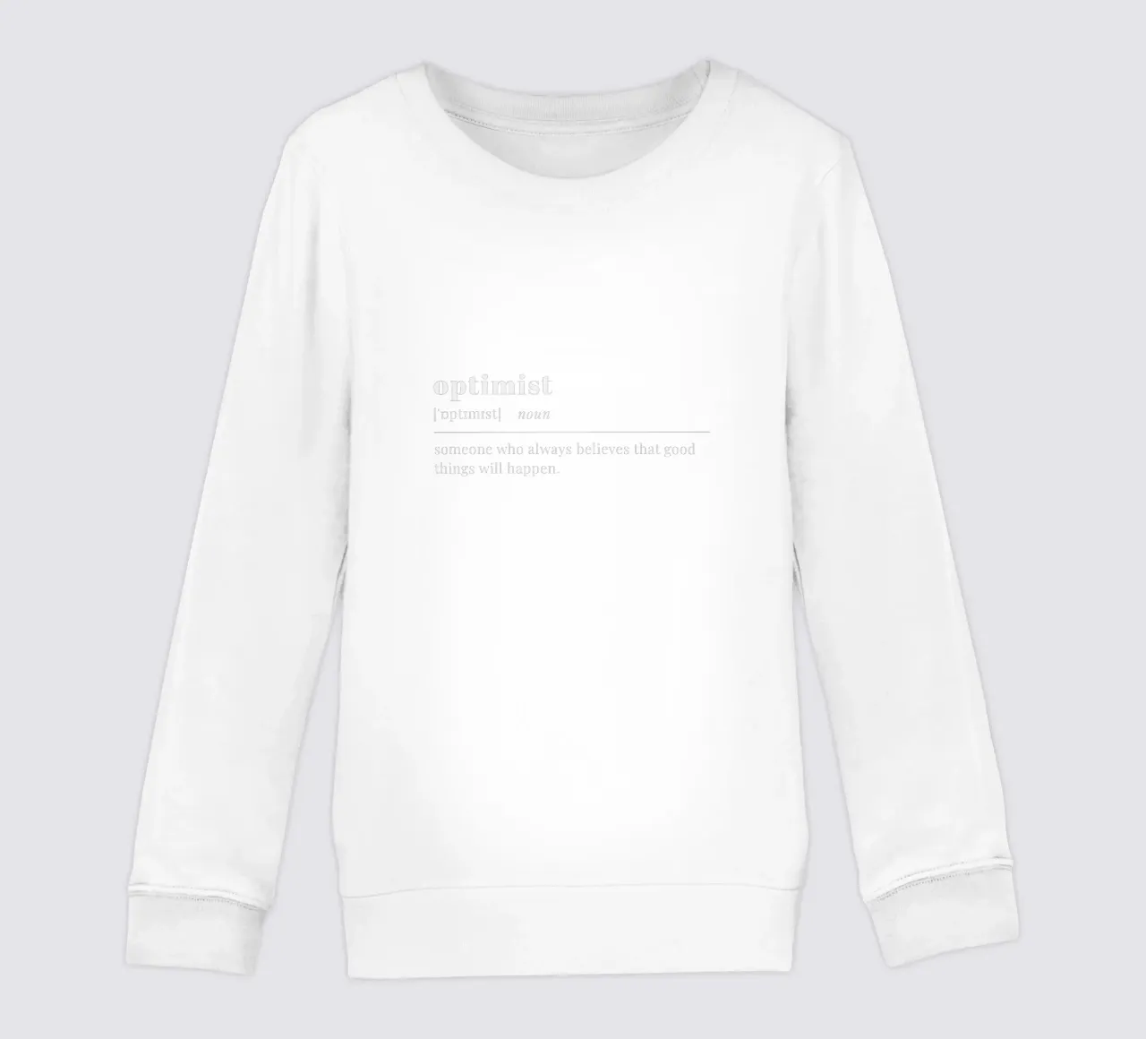 optimist (white text) felpa bambino da pilotpegasus