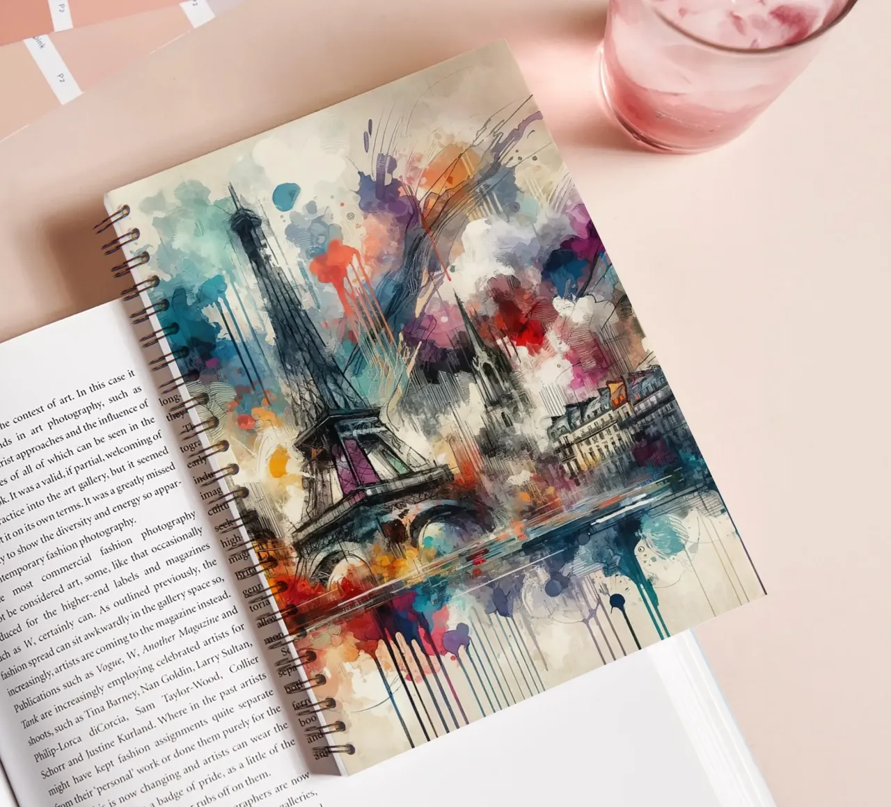 Watercolor Skyline Paris spiral notebook by Chromatic Fusion Studio