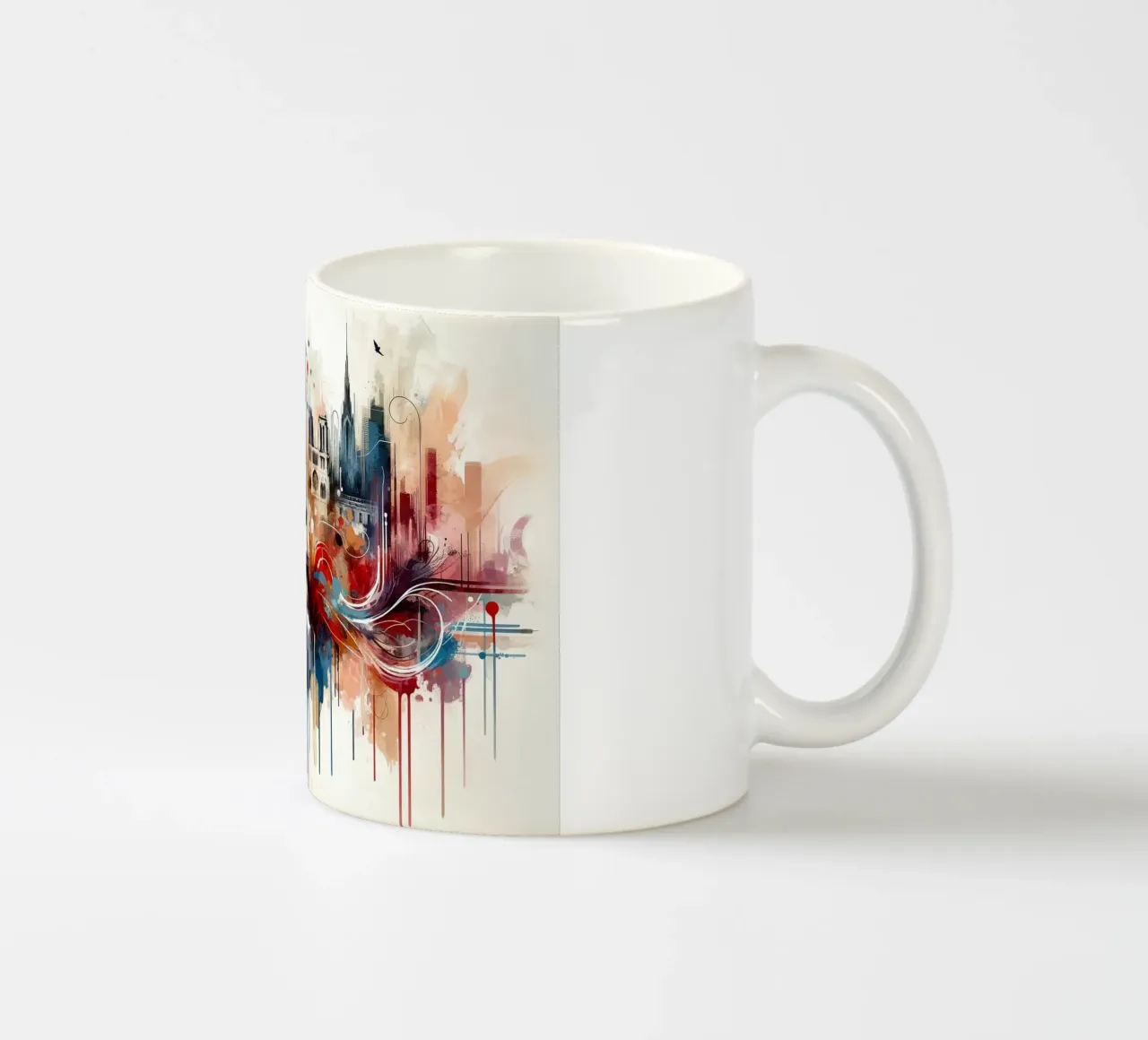 Acquerello Skyline Parigi tazza in ceramica da Chromatic Fusion Studio