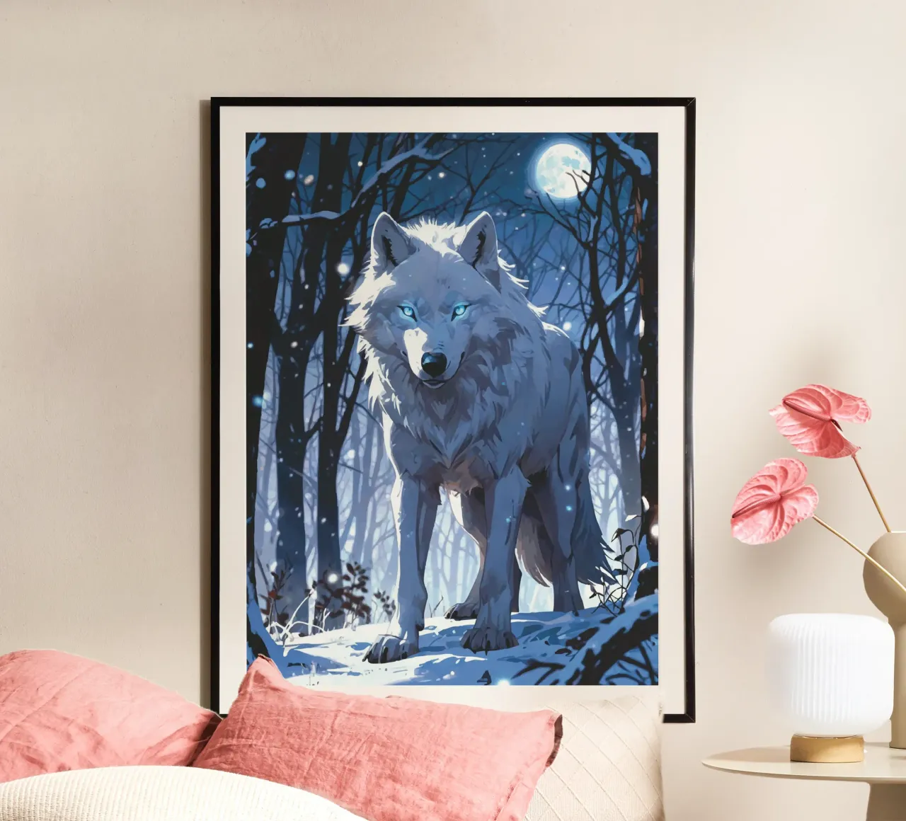 Maestà della neve poster con telaio in plastica da artdesign1985