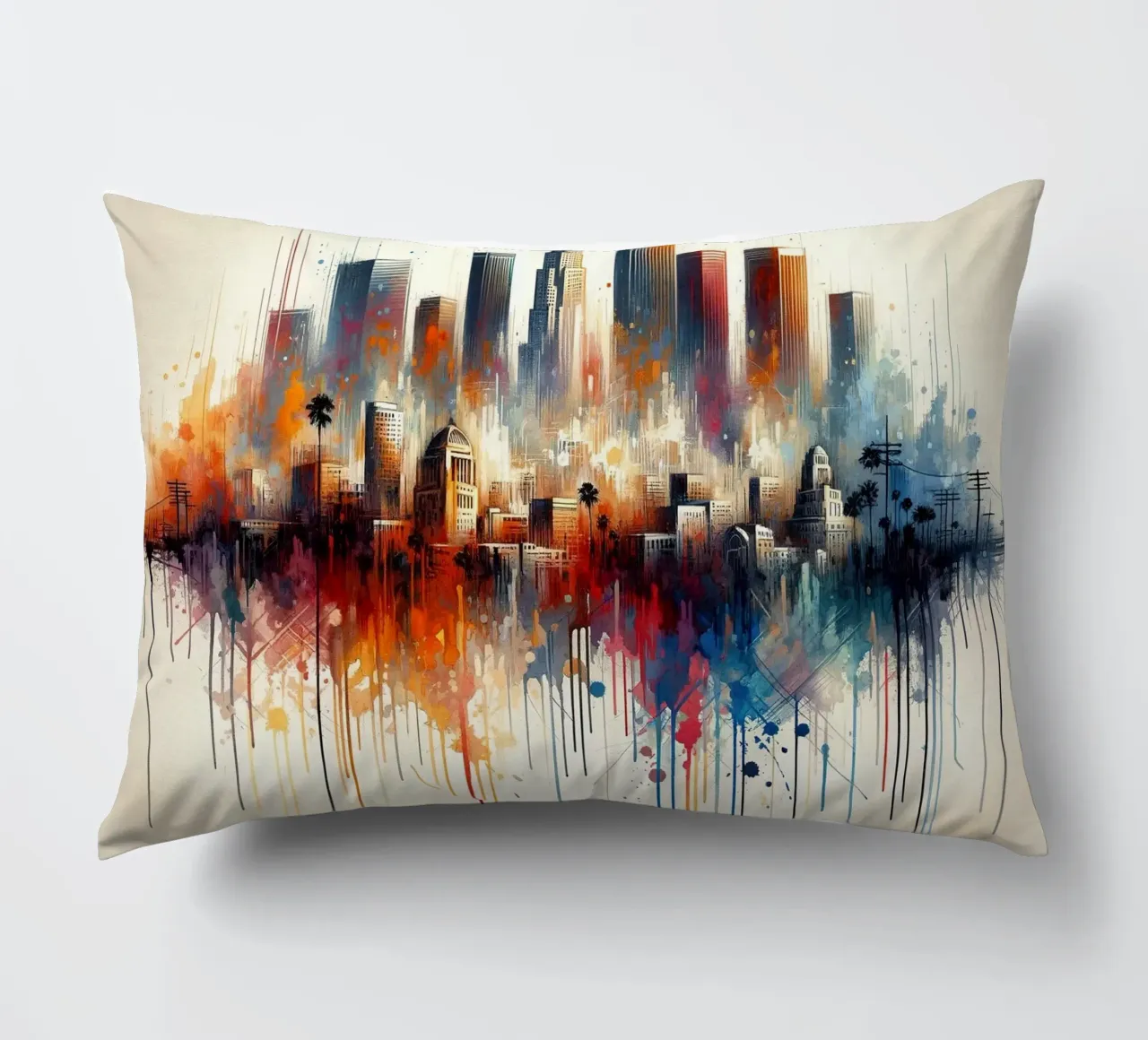 Acquerello Skyline cuscino da Chromatic Fusion Studio