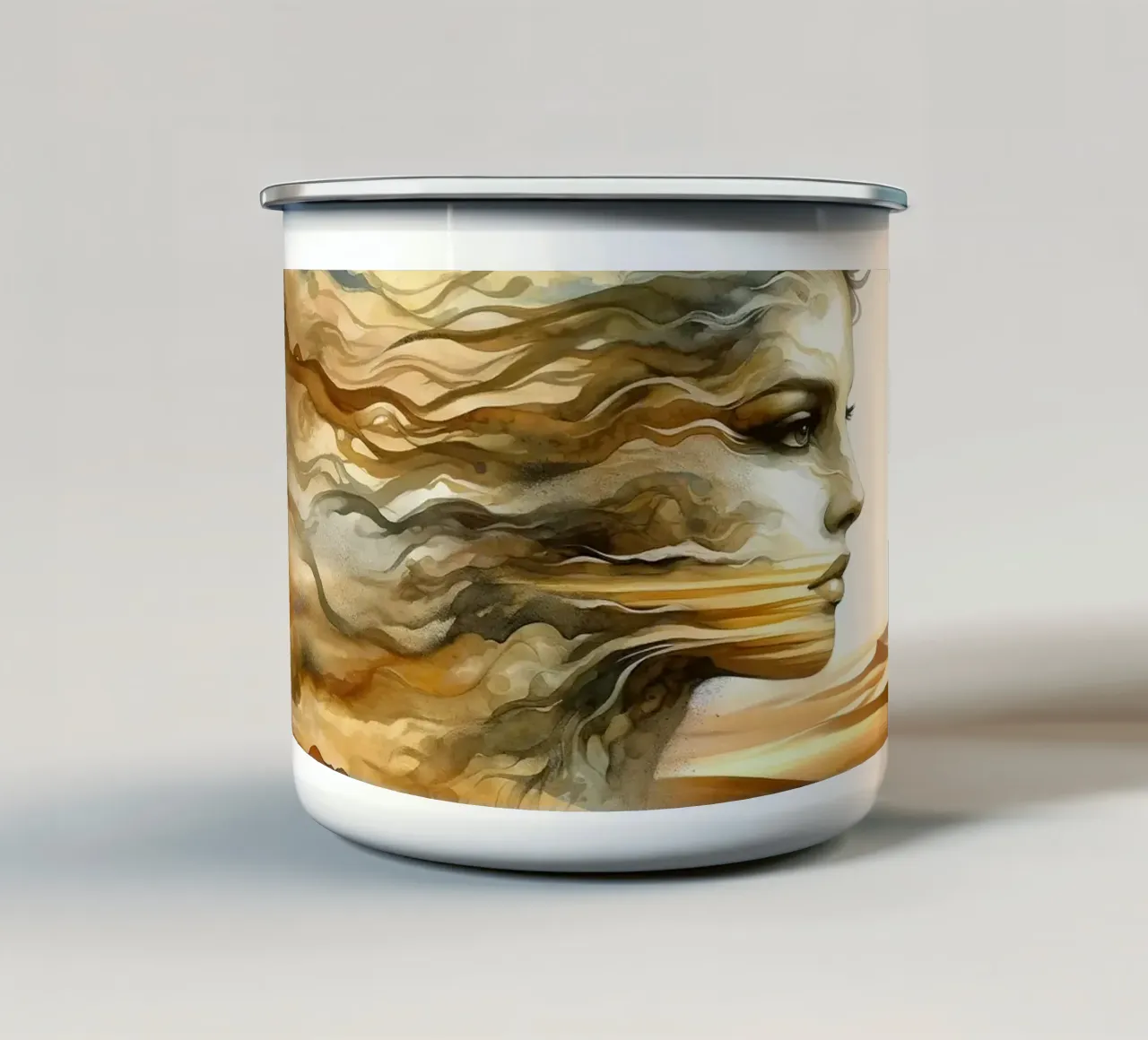 Sussurri del vento del deserto tazza in smalto da Chromatic Fusion Studio