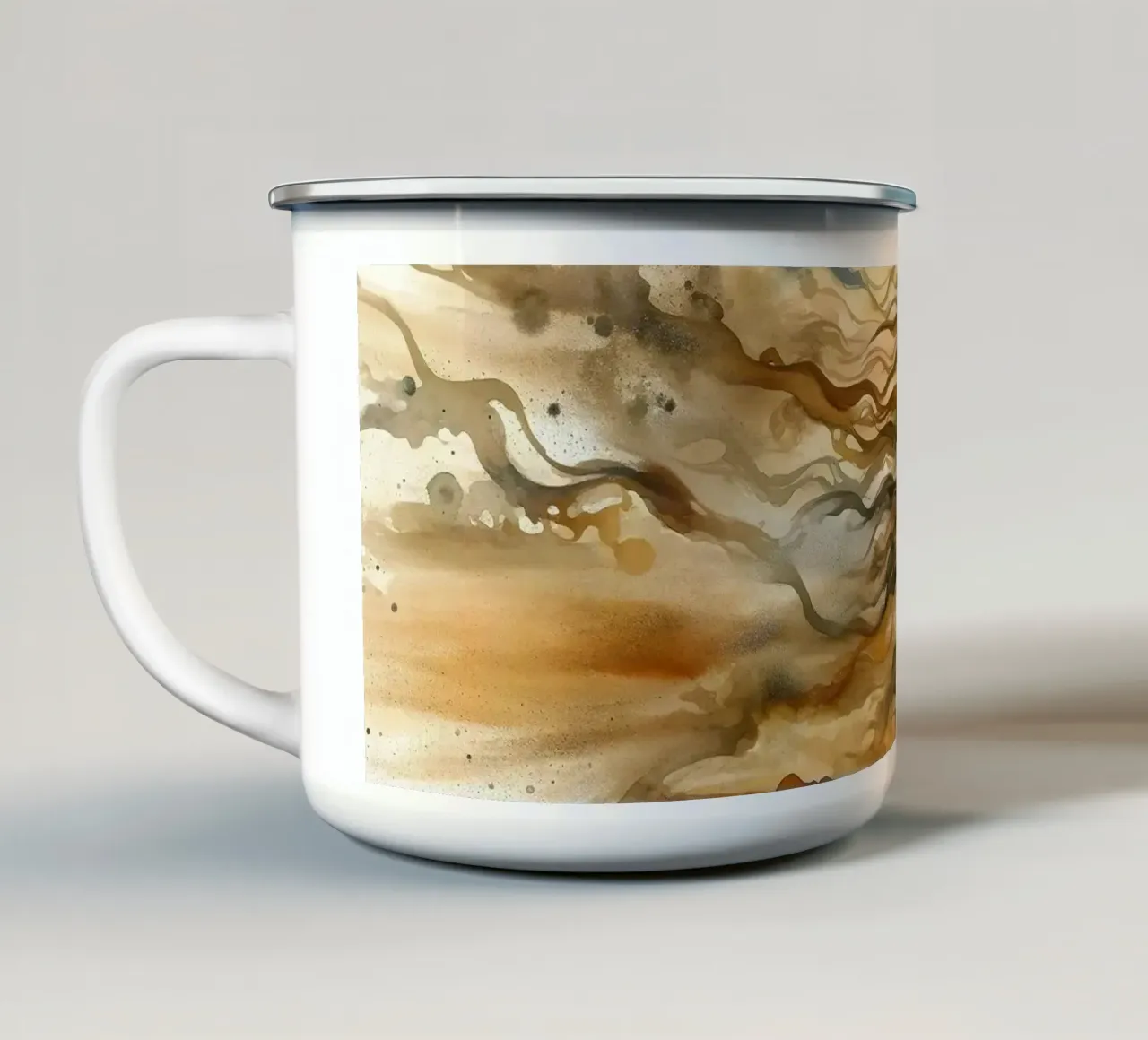 Sussurri del vento del deserto tazza in smalto da Chromatic Fusion Studio