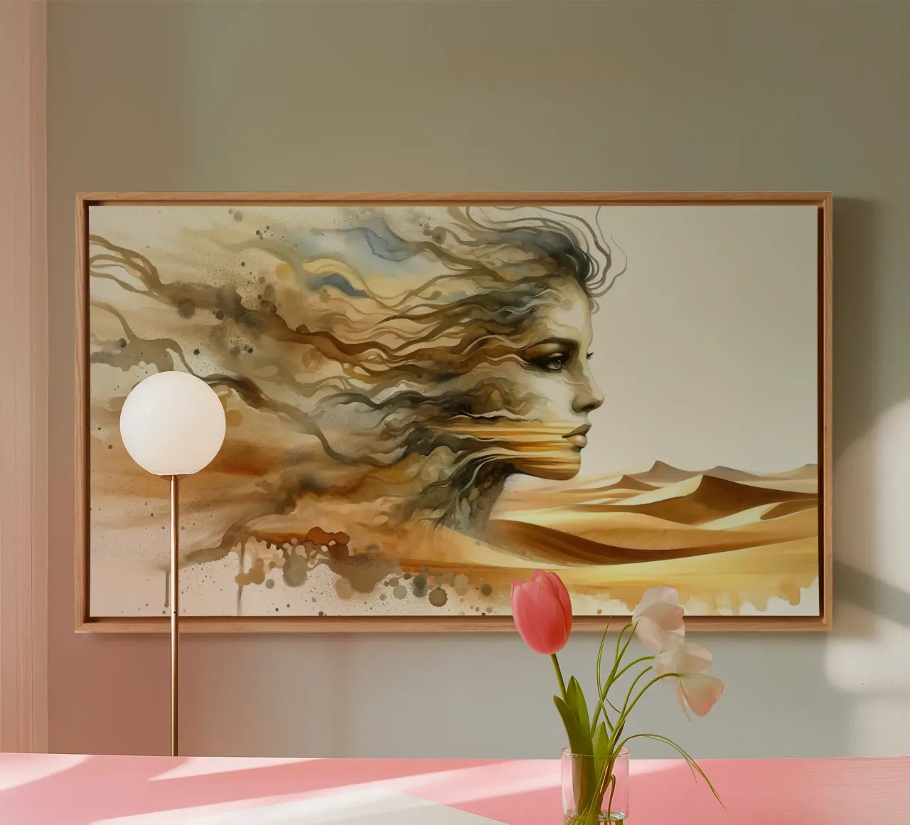Whispers of Desert Wind canvas with Floater frame by Chromatic Fusion Studio