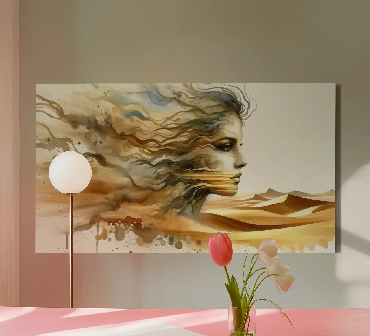 Whispers of Desert Wind canvas with Floater frame by Chromatic Fusion Studio