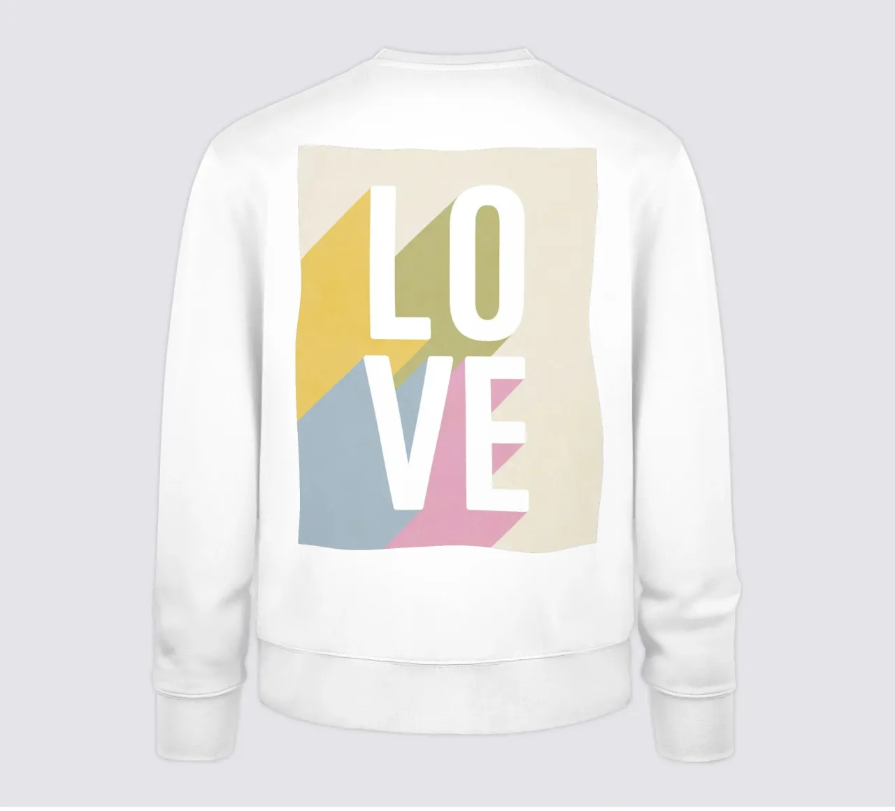 Retro 'LOVE' pastelkleurige schaduwen sweatshirt van Dominique Vari Words