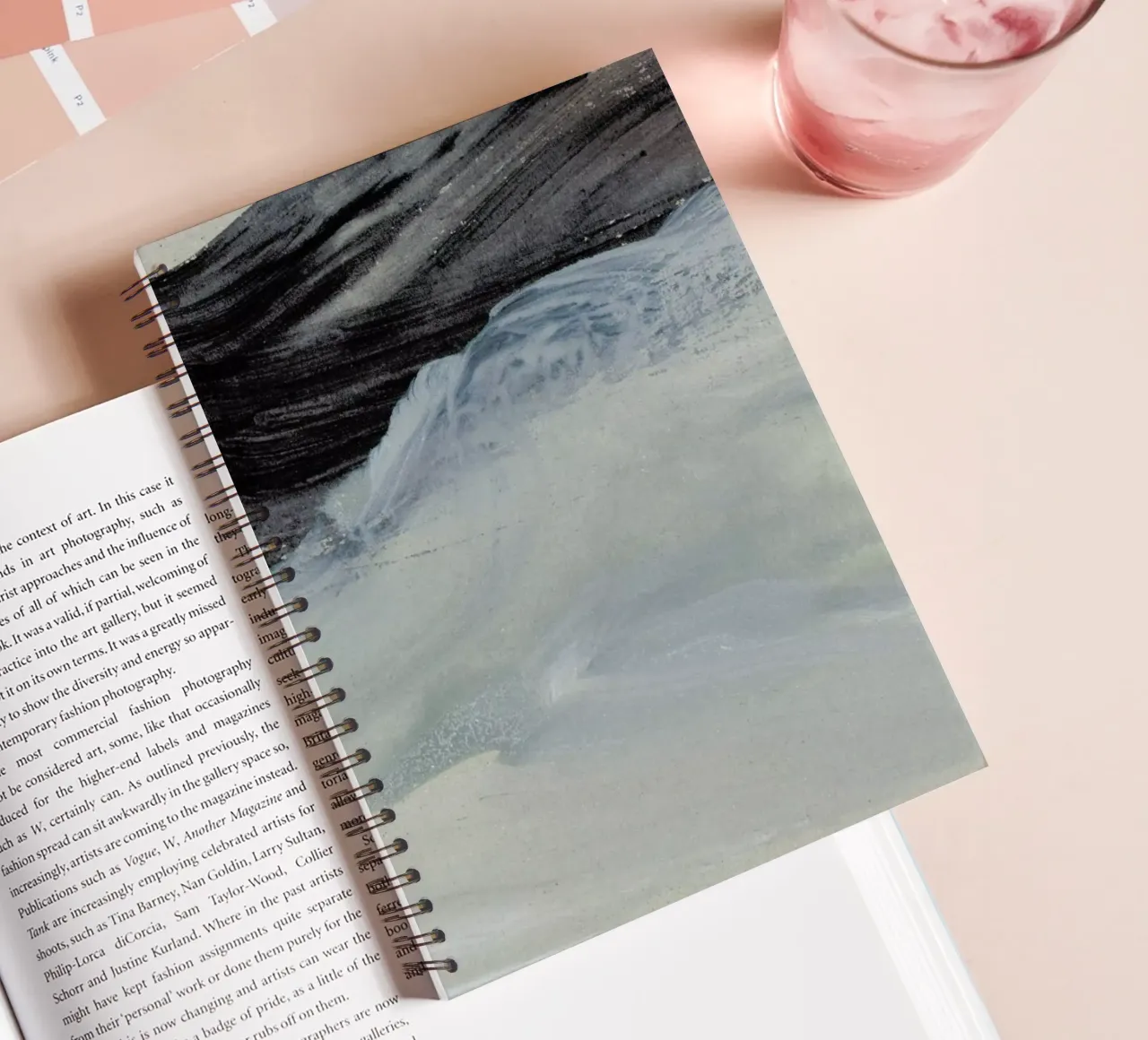 Minimal Brushstrokes 1 spiral notebook by IRIS LEHNHARDT FINE ART