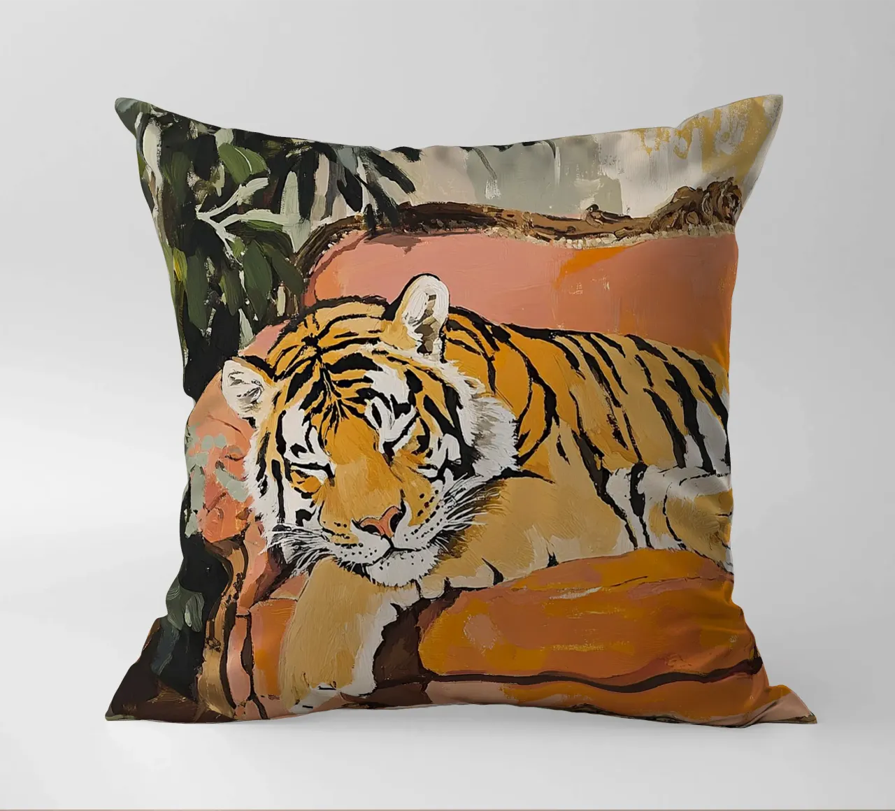 Sogno di tigre retro cuscino da Nikis Art Studio
