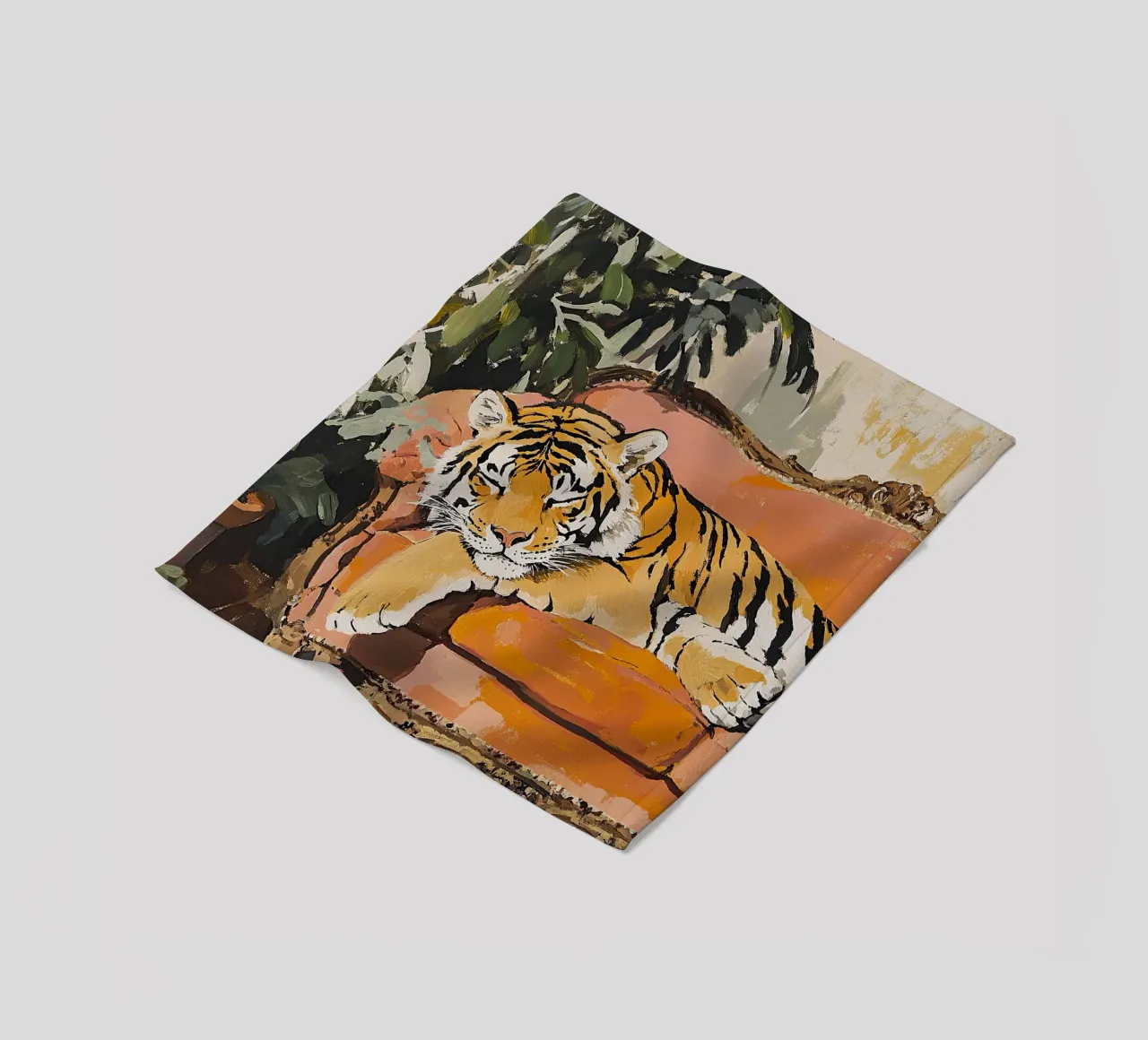 Sogno di tigre retro coperta in pile da Nikis Art Studio