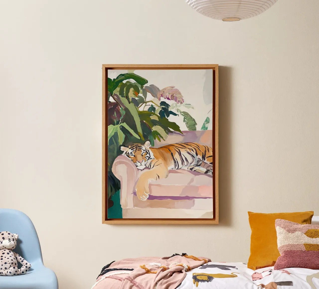 Divano tigre Divano relax Piante da letto tela con Cornice a cassetta da Nikis Art Studio