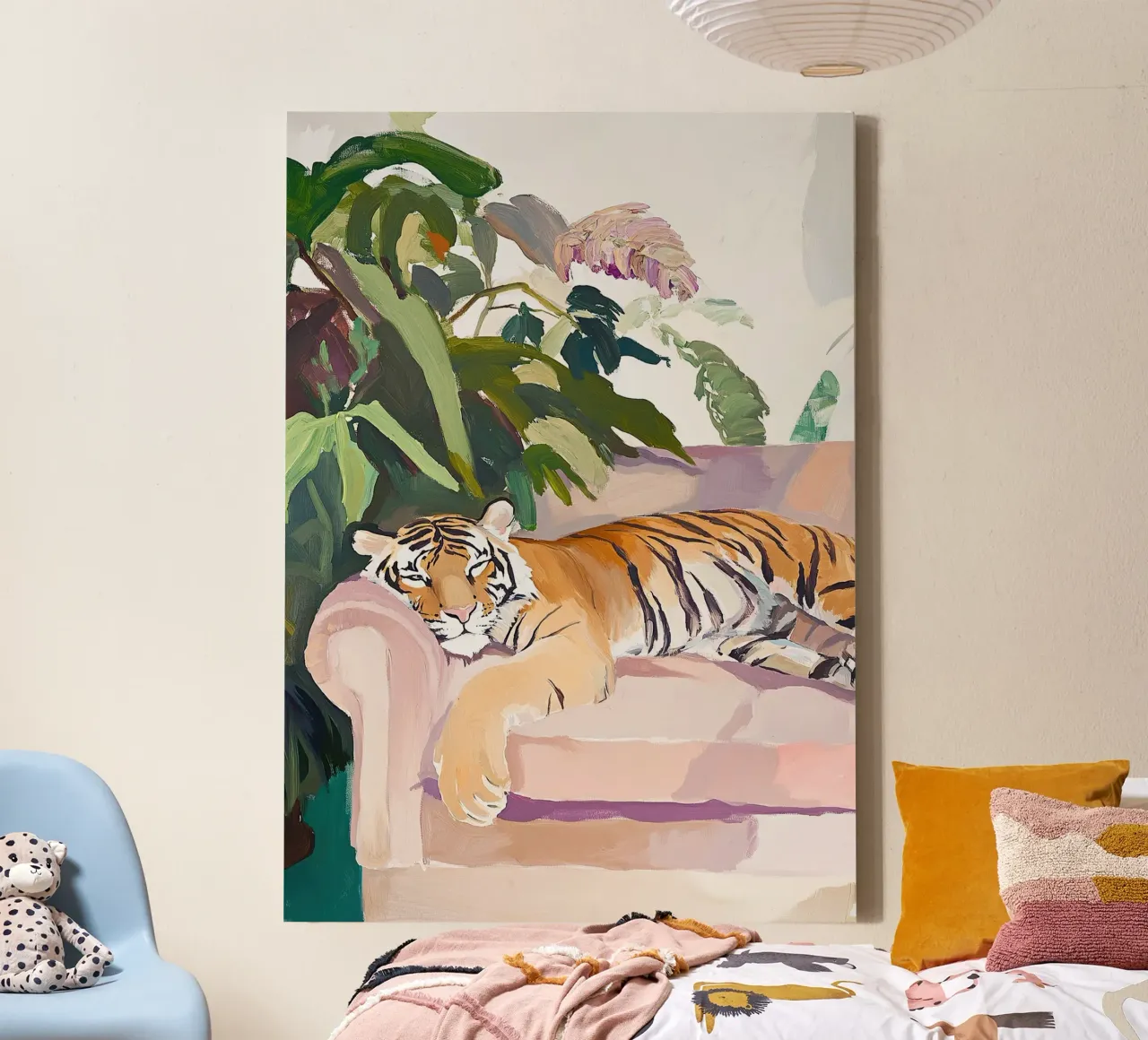 Divano tigre Divano relax Piante da letto tela con Cornice a cassetta da Nikis Art Studio