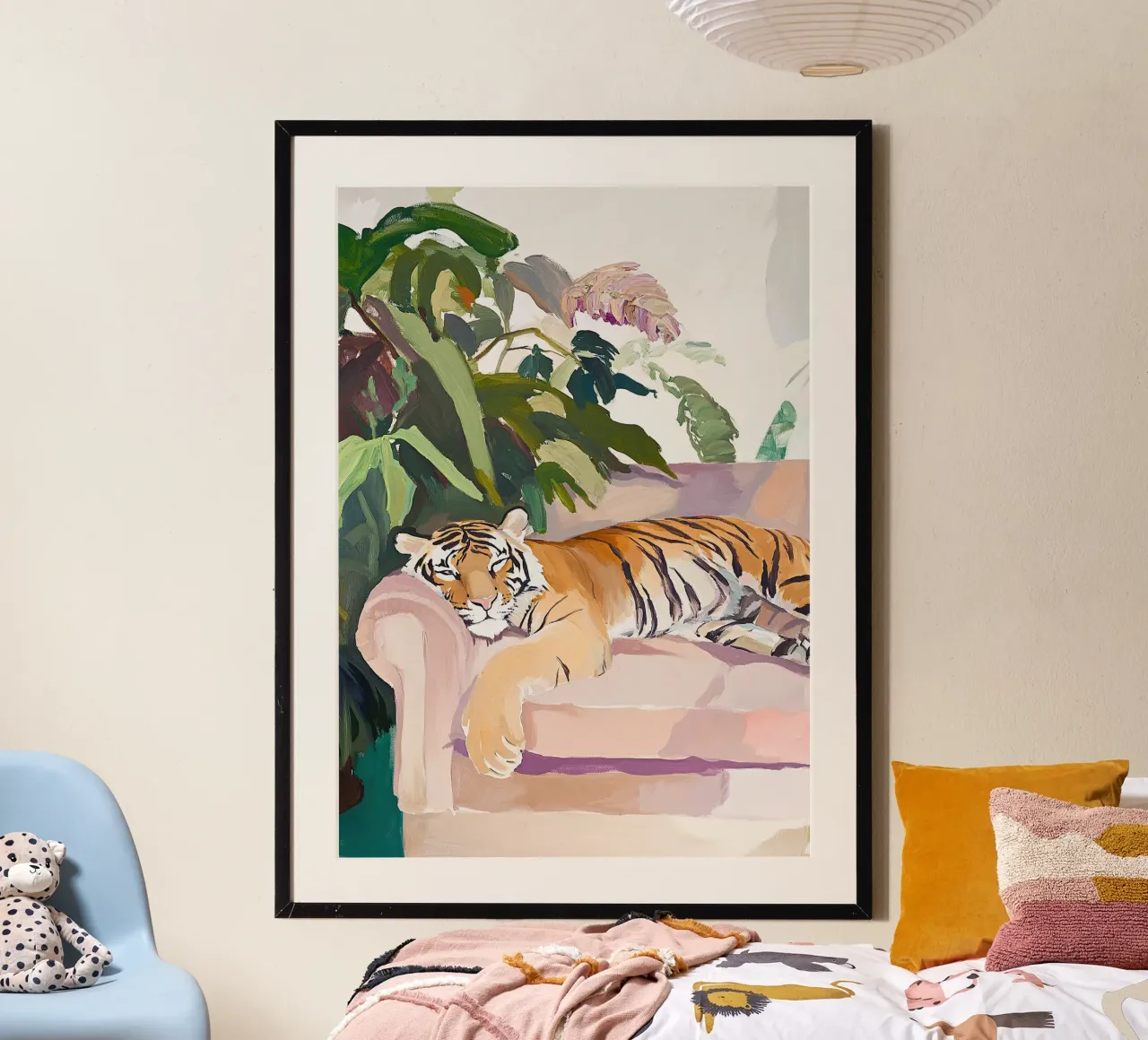Divano tigre Divano relax Piante da letto carta hahnemühle da Nikis Art Studio