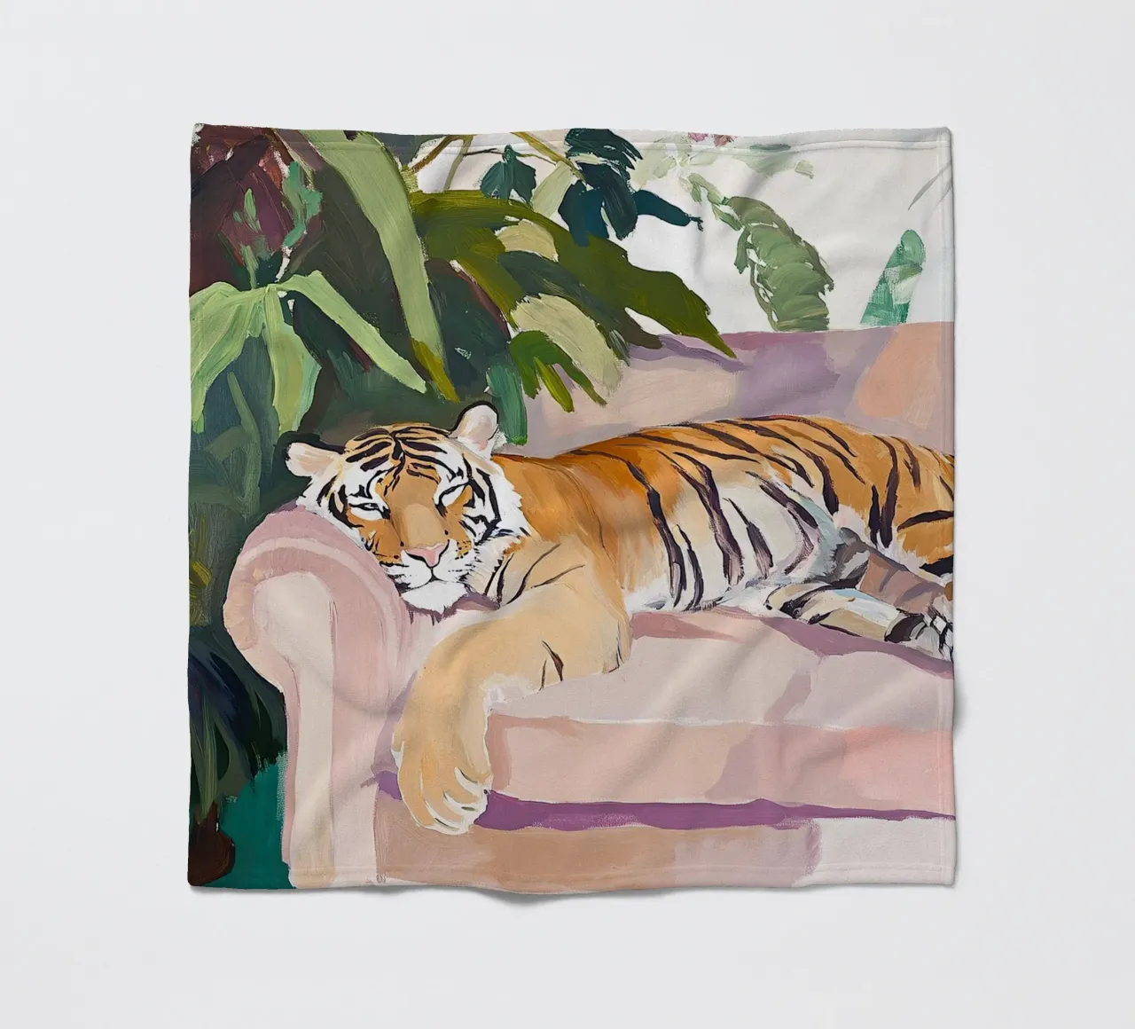 Divano tigre Divano relax Piante da letto coperta in pile da Nikis Art Studio