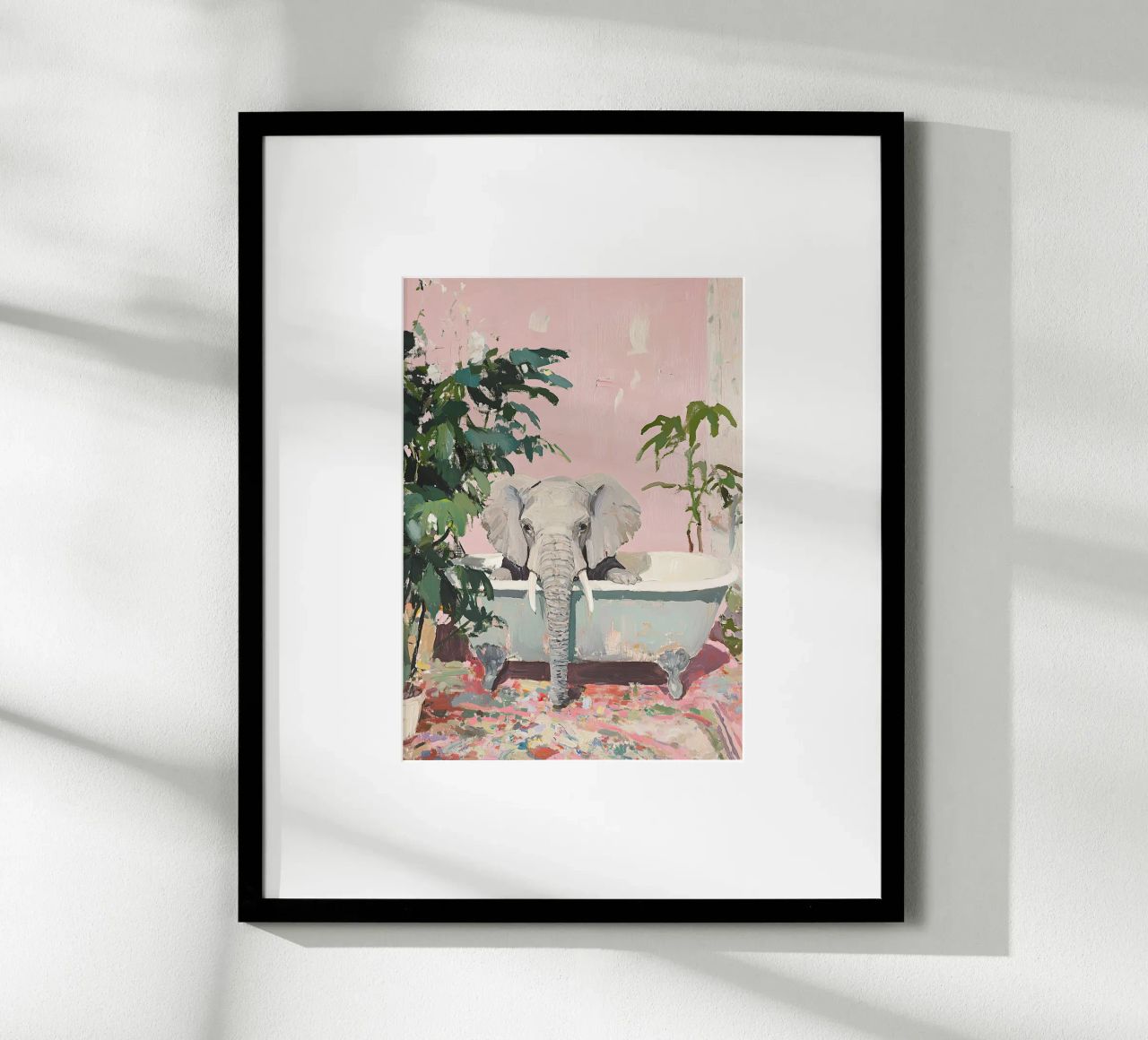 Eléphant Rêverie de bain poster de ArtByNiki