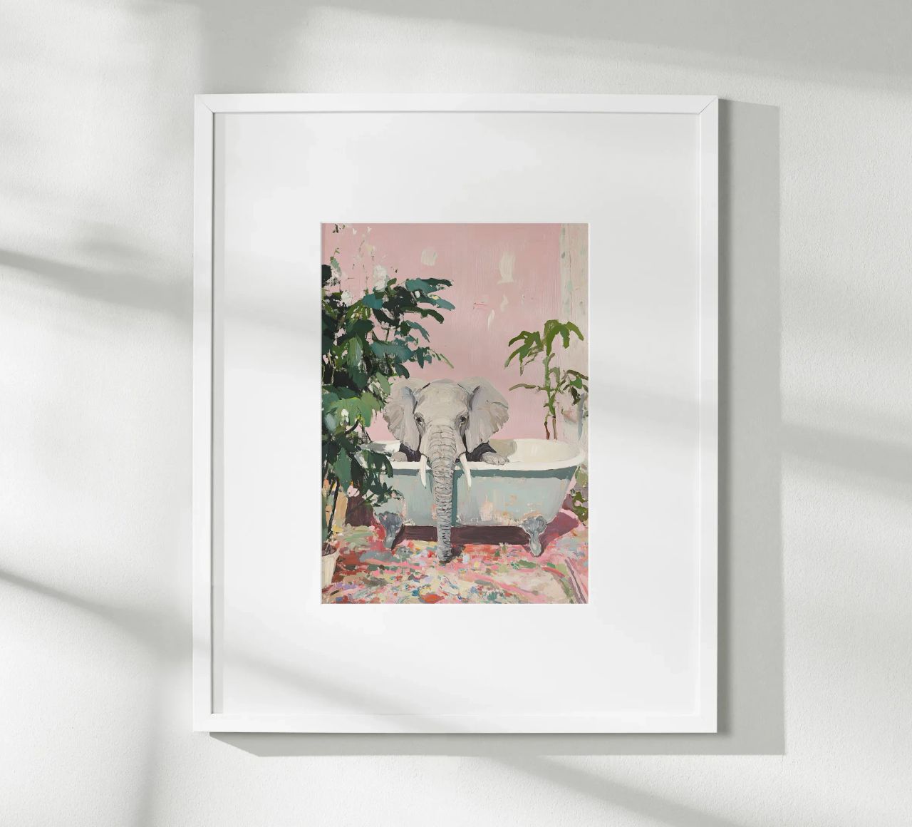 Eléphant Rêverie de bain poster de ArtByNiki