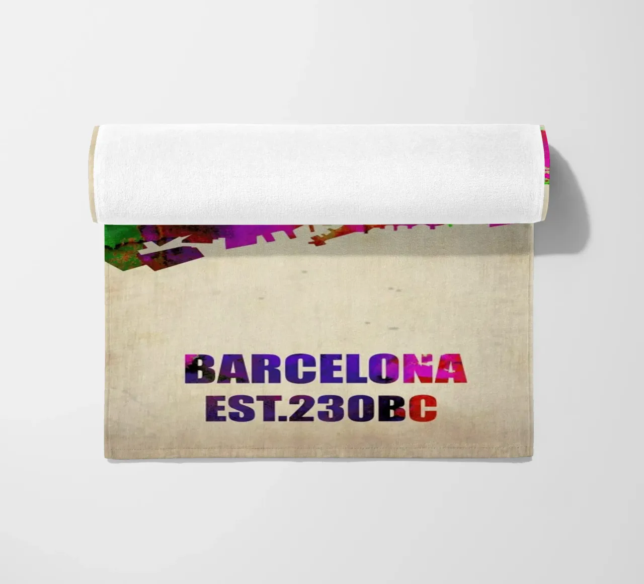 Barcelona Watercolor Map telo mare da Naxart