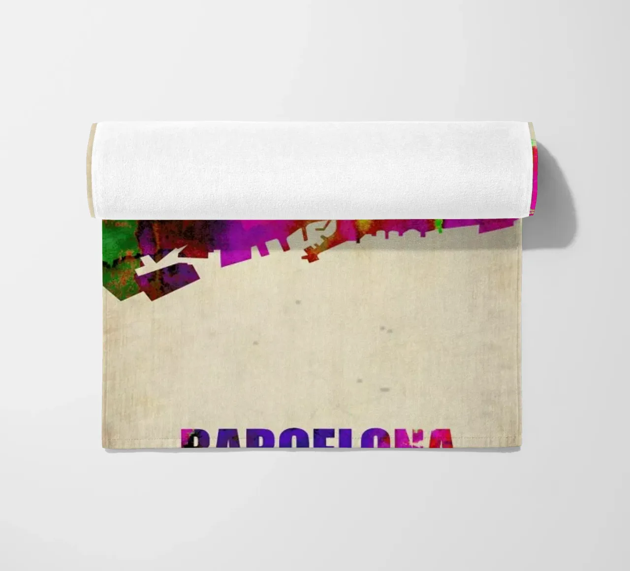 Barcelona Watercolor Map telo mare da Naxart