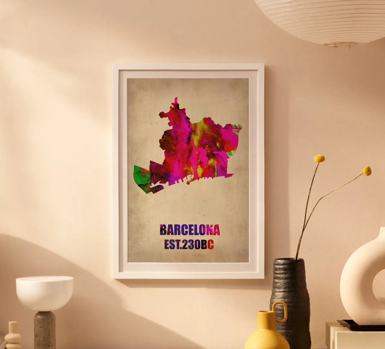 Barcelona Watercolor Map carta hahnemühle da Naxart