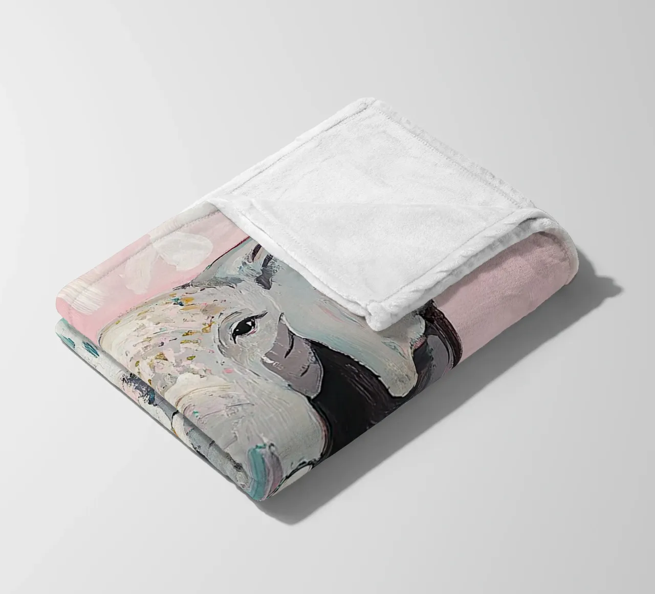 Elephant in the bathtub fleece blanket by ArtByNiki