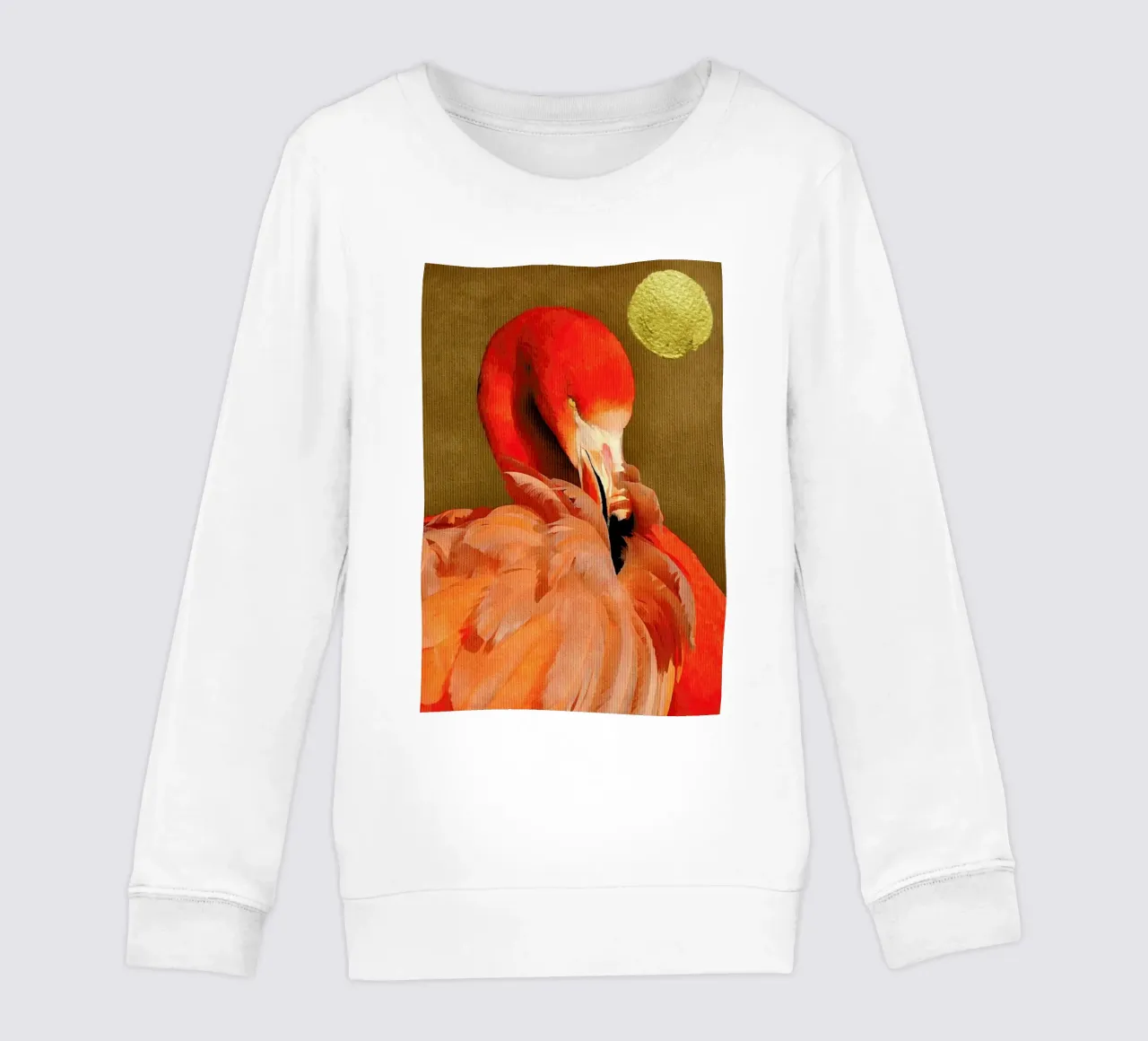 Flamingo with Golden Sun felpa bambino da Kubistika