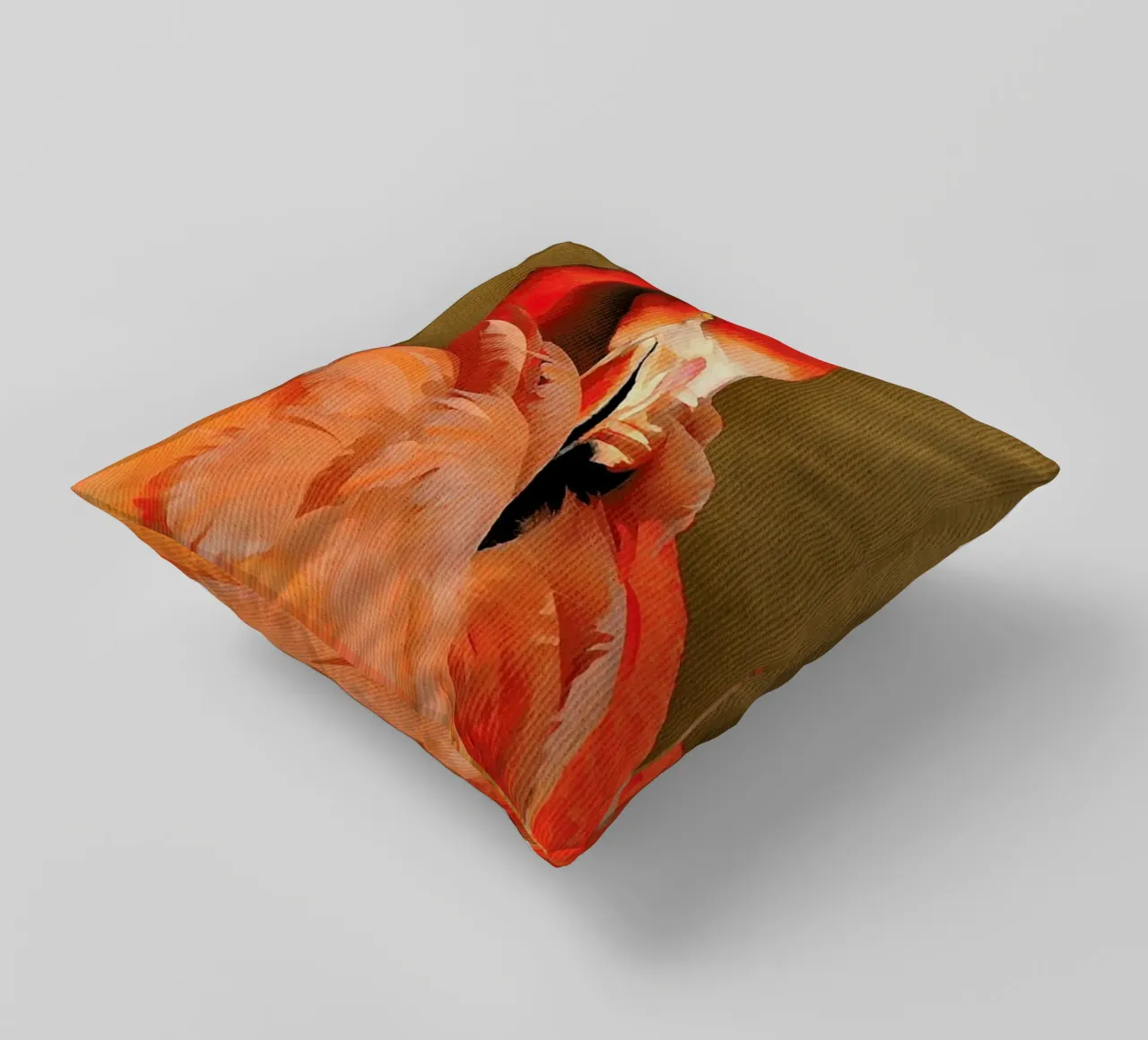 Flamingo with Golden Sun cuscino da Kubistika