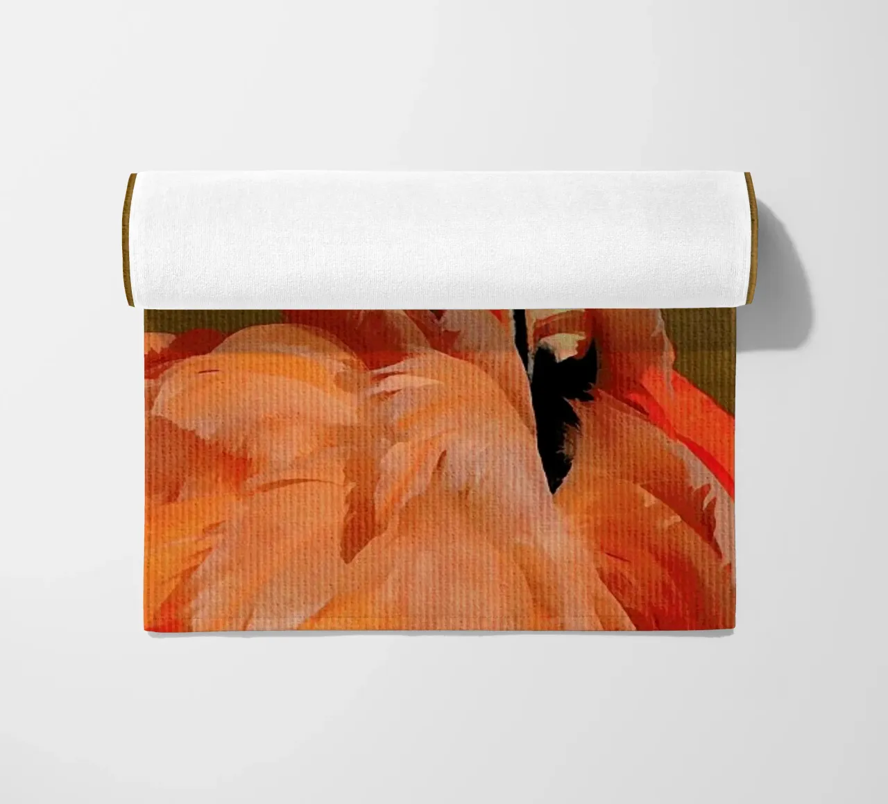 Flamingo with Golden Sun telo mare da Kubistika