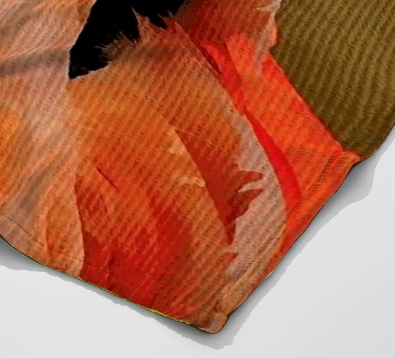 Flamingo with Golden Sun fleece blanket by Kubistika