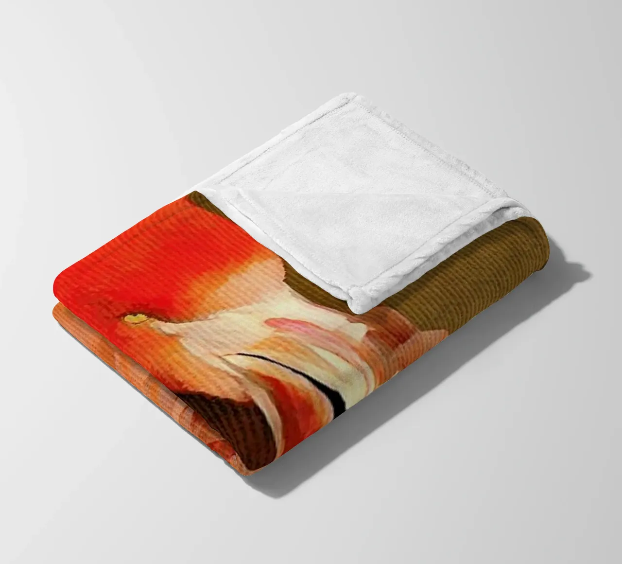 Flamingo with Golden Sun fleece blanket by Kubistika
