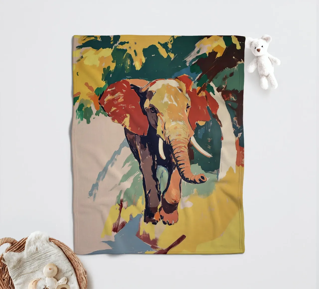 Elefante coperta in pile da Nikis Art Studio